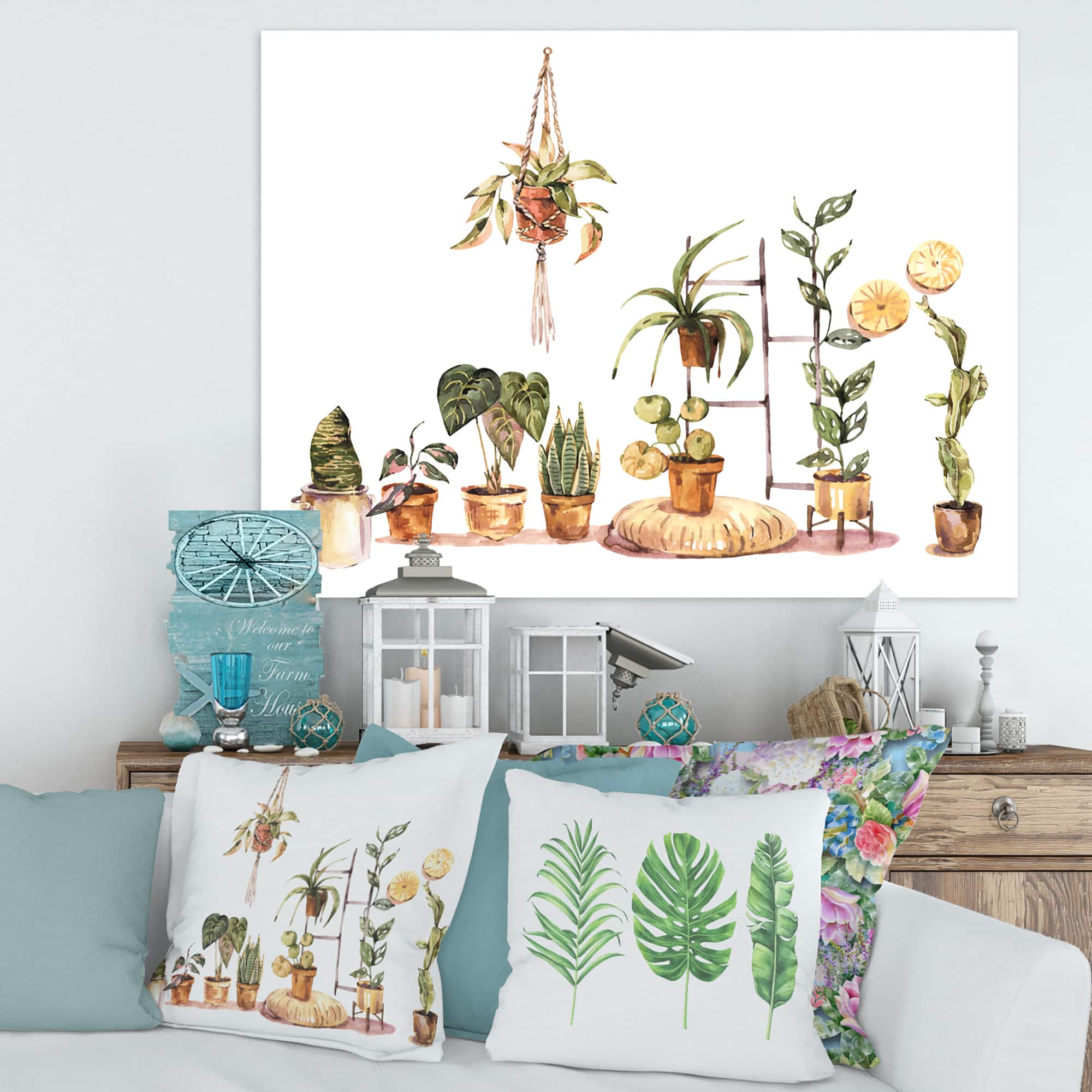 Designart - Indoor House Plants Urban Jungle II - Traditional Canvas Wall Art Print