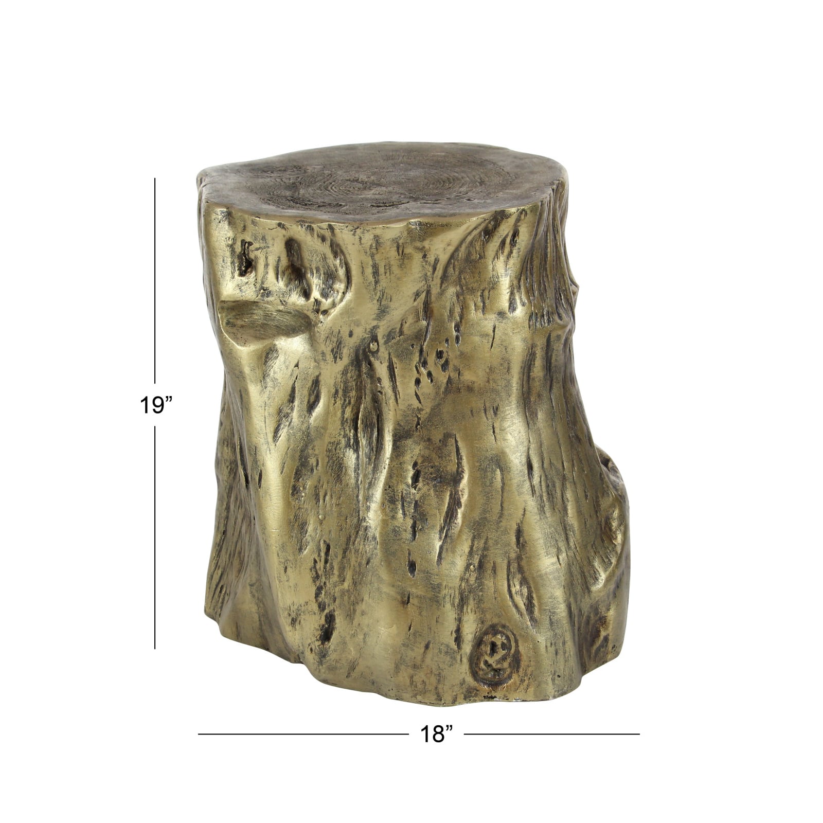 Gold Fiberglass Eclectic Footstool