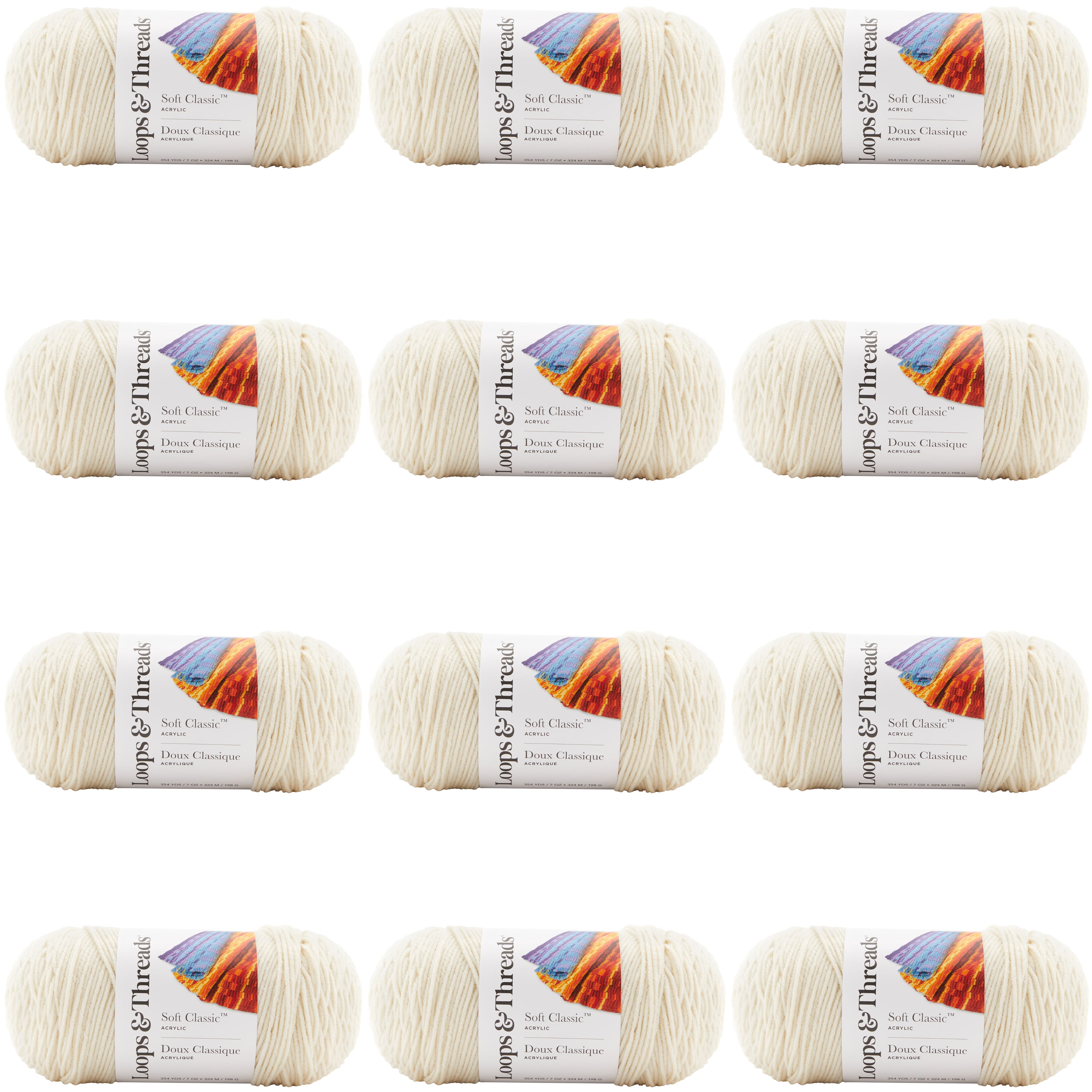 12 Pack: Soft Classic™ Solid Yarn by Loops & Threads®