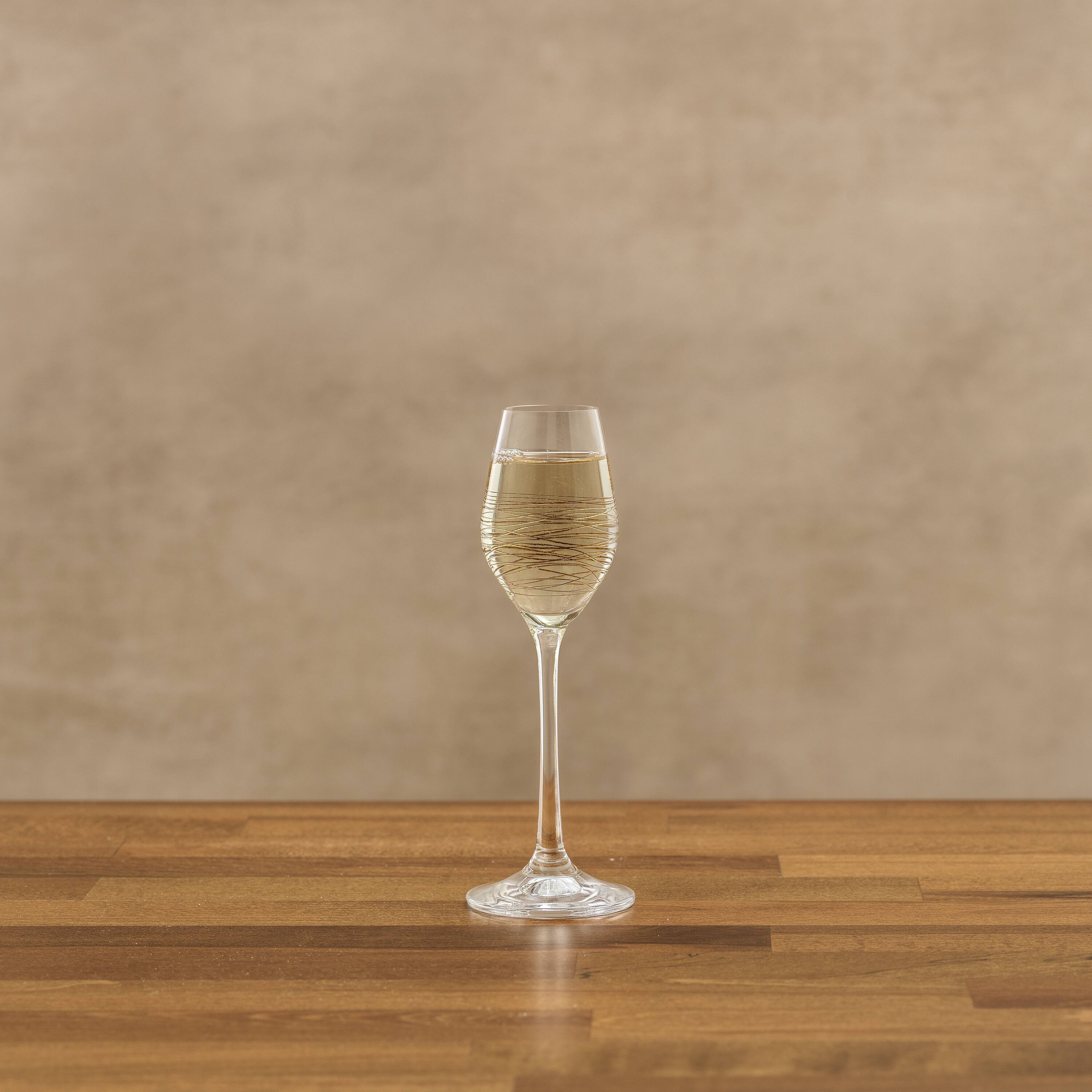 JoyJolt® Golden Royale 2oz. Crystal Stemmed Shot Cordial Glasses Set, 4ct.