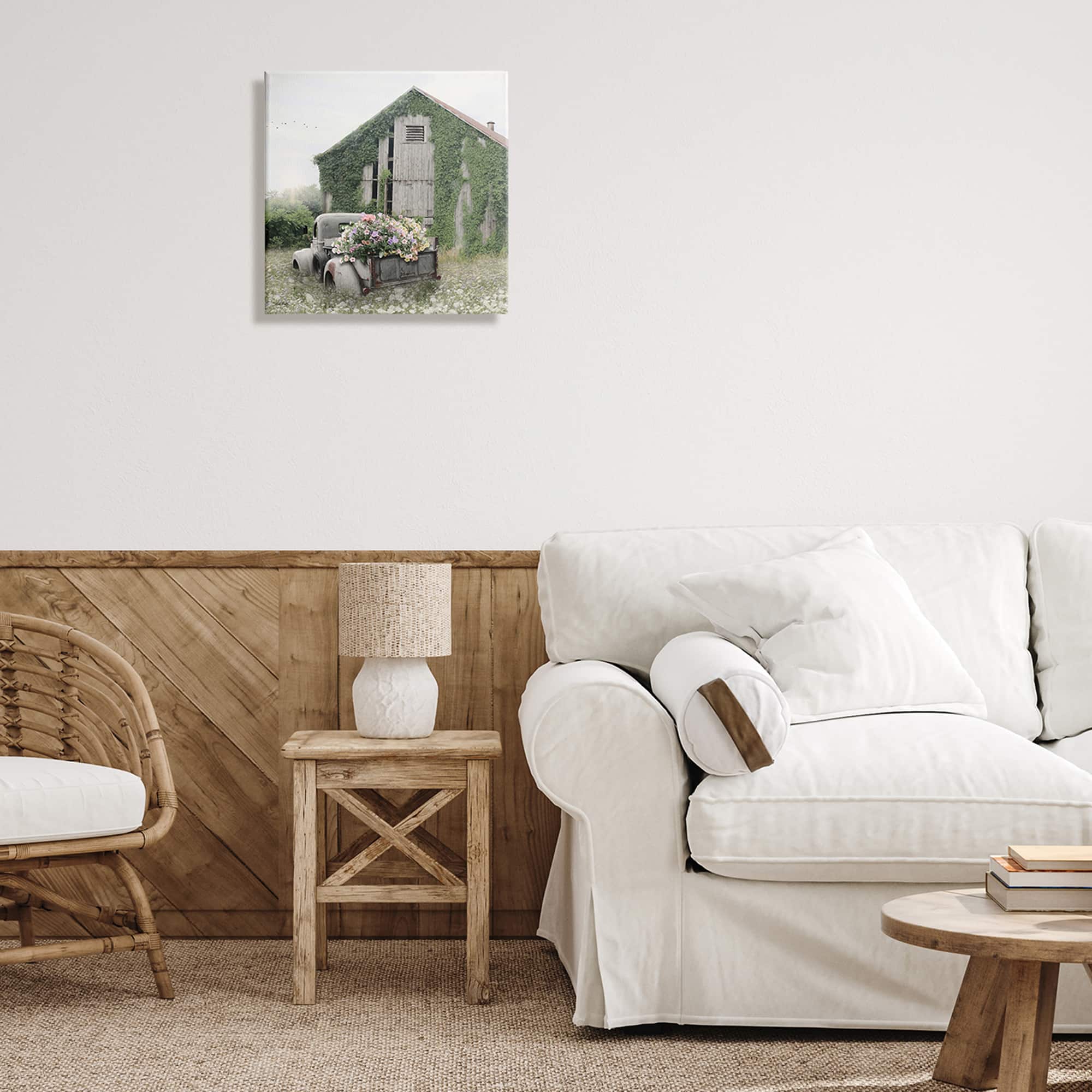 Stupell Industries Magical Farmhouse Barn and Flower Field Canvas Wall Art