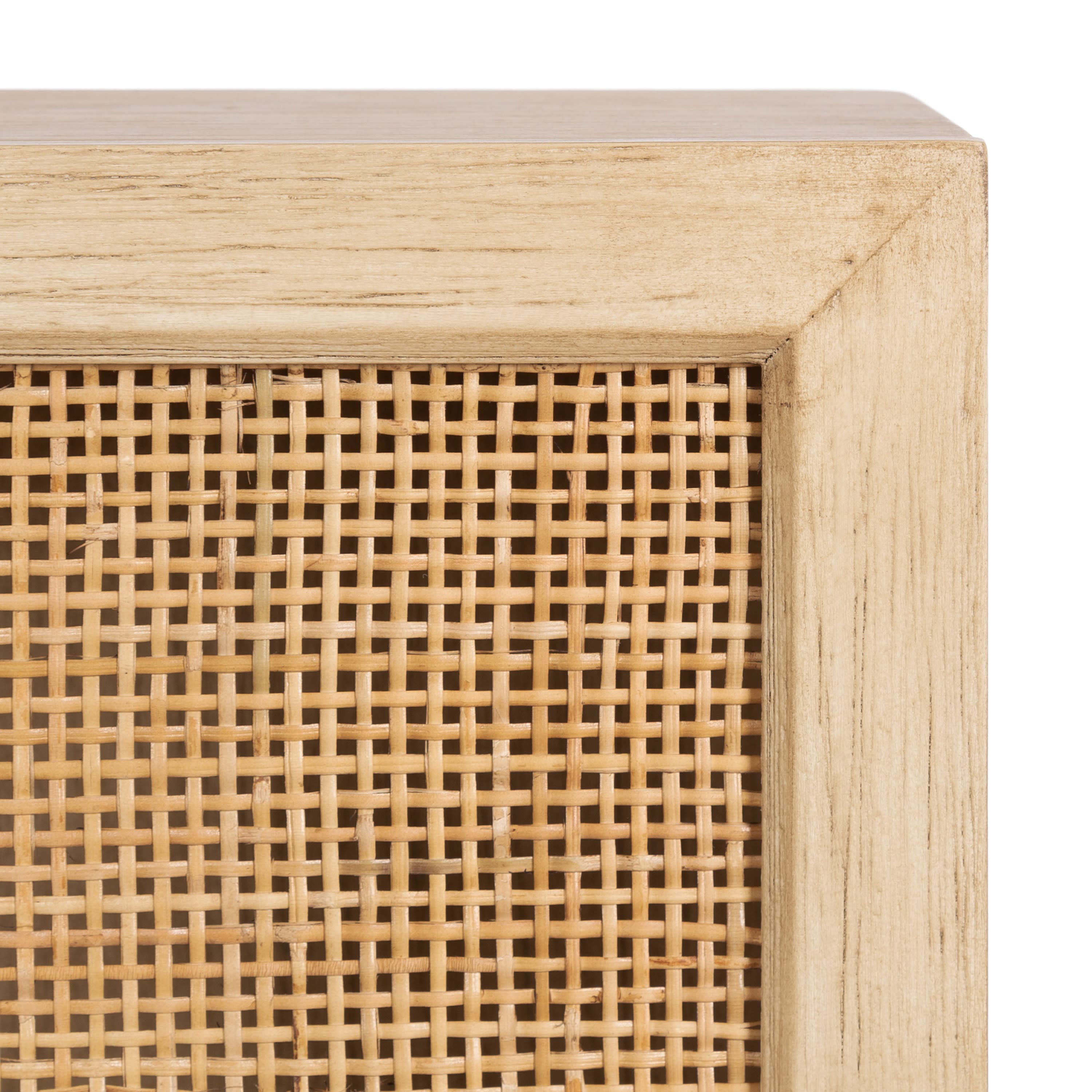 Kate and Laurel Ori Rattan Wall Cabinet with Cubby
