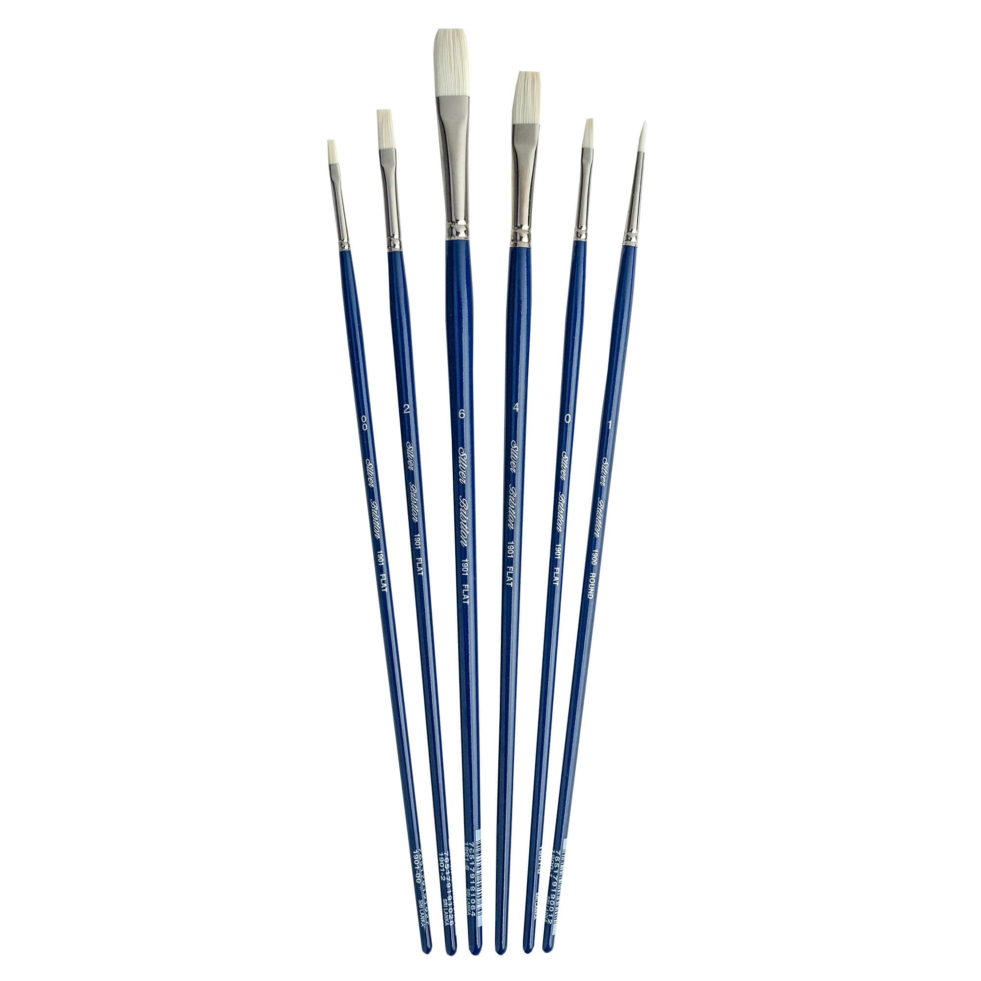 Silver Brush Limited Bristlon Flat Brushes, Set of 6