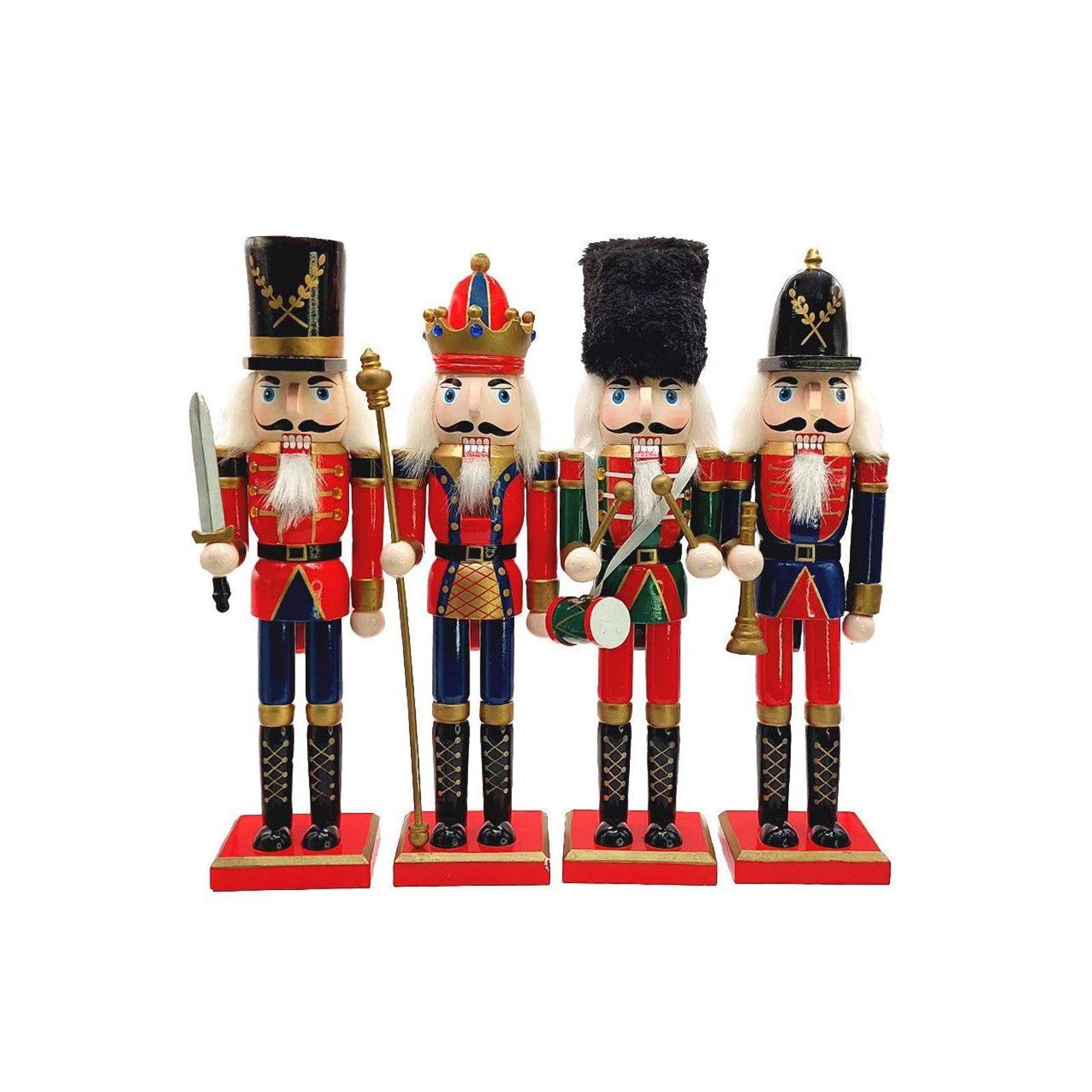 Wizardi Classic Wooden Christmas Nutcracker the Staffbearer Festive Decoration