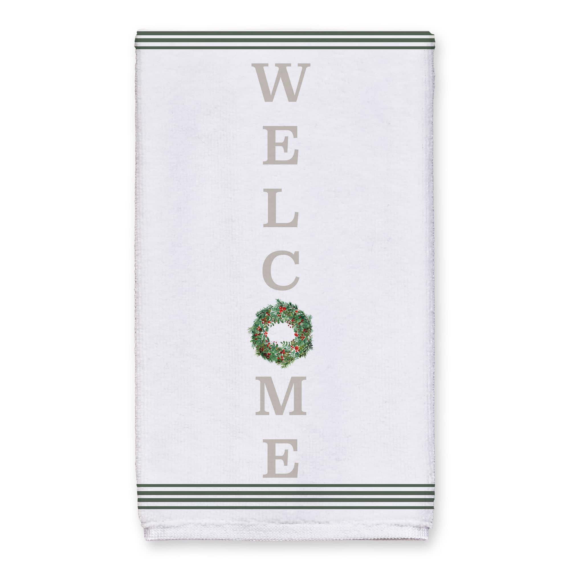 Welcome Wreath 16" x 25" Tea Towel - Set of 2