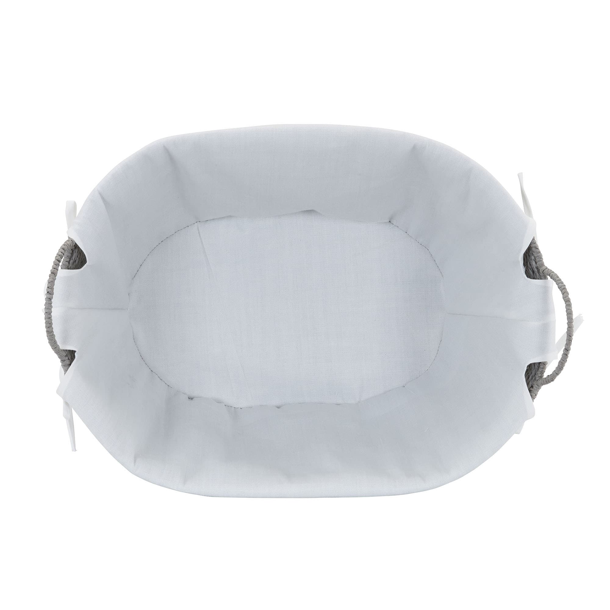 Household Essentials Gray Wicker Lined Laundry Basket