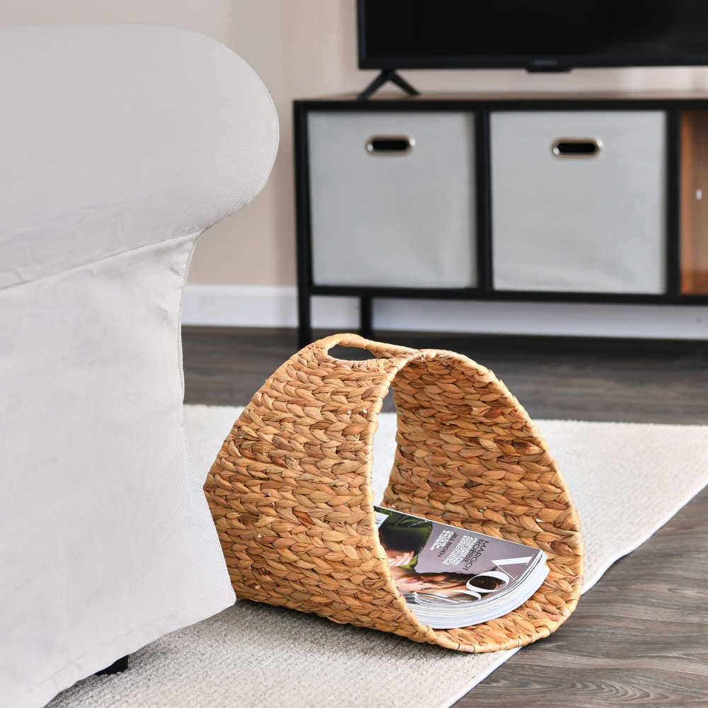 Household Essentials 15.5" Oval Hyacinth Magazine Rack