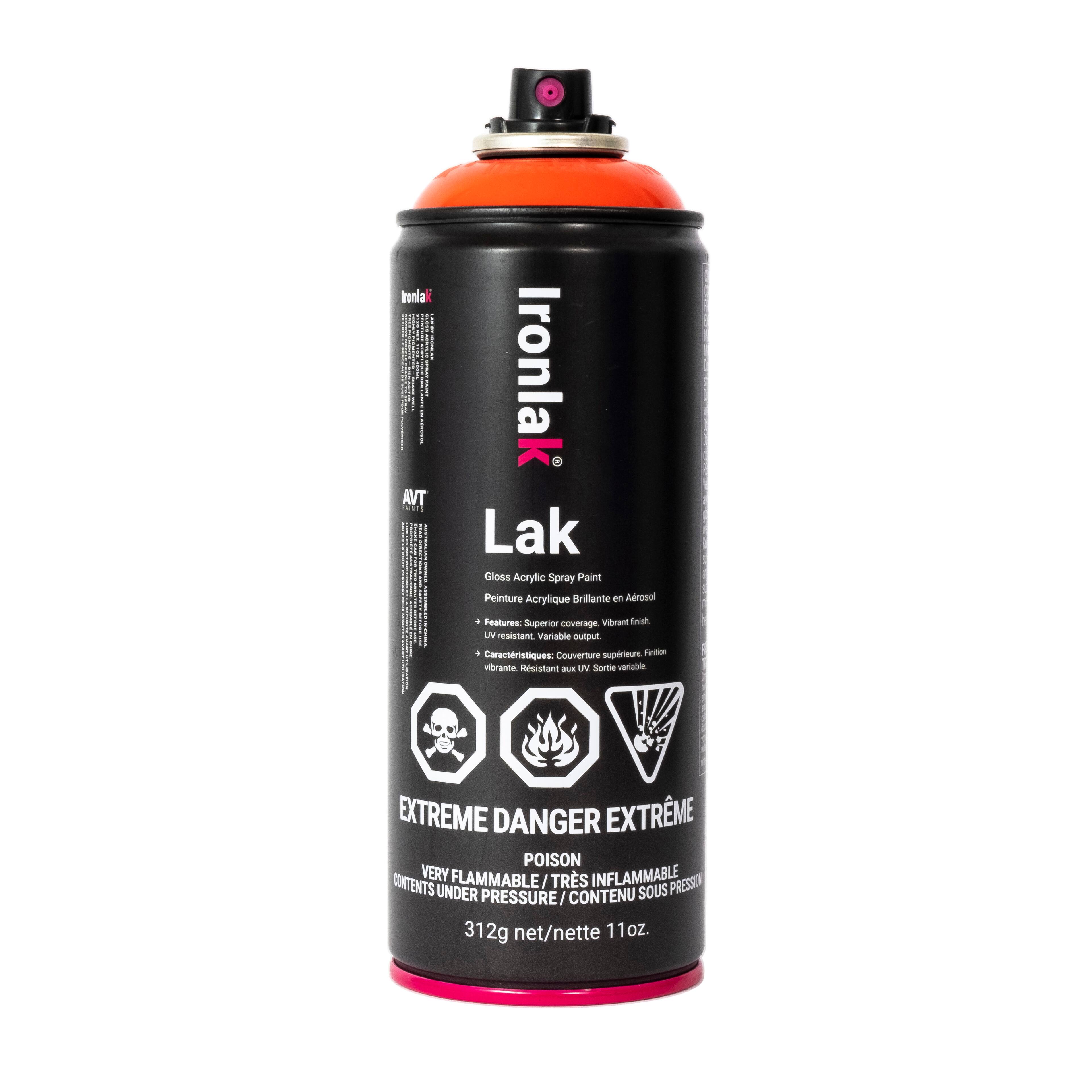 Ironlak Acrylic Spray Paint, Color: Fluoro Red | Michaels