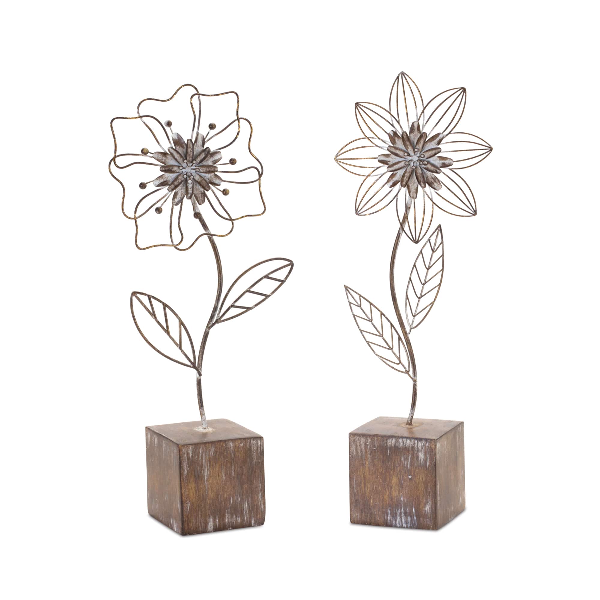 14.5" Metal Floral Décor Set