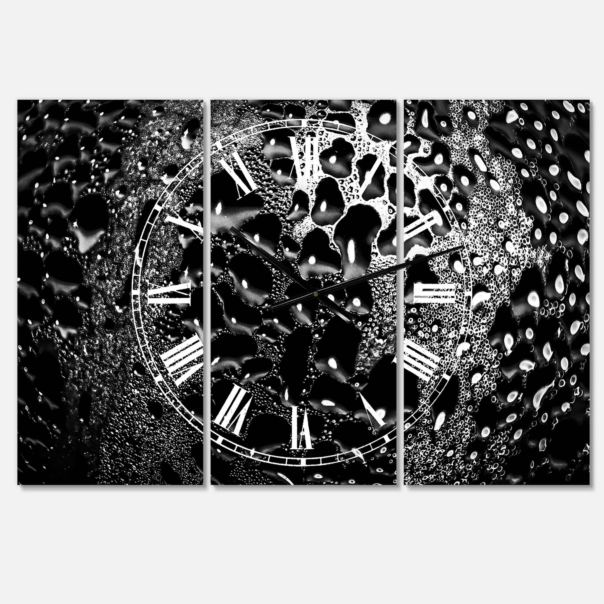 Designart 'Abstract Droplets 15 Oversized Modern Multipanel Wall Clock