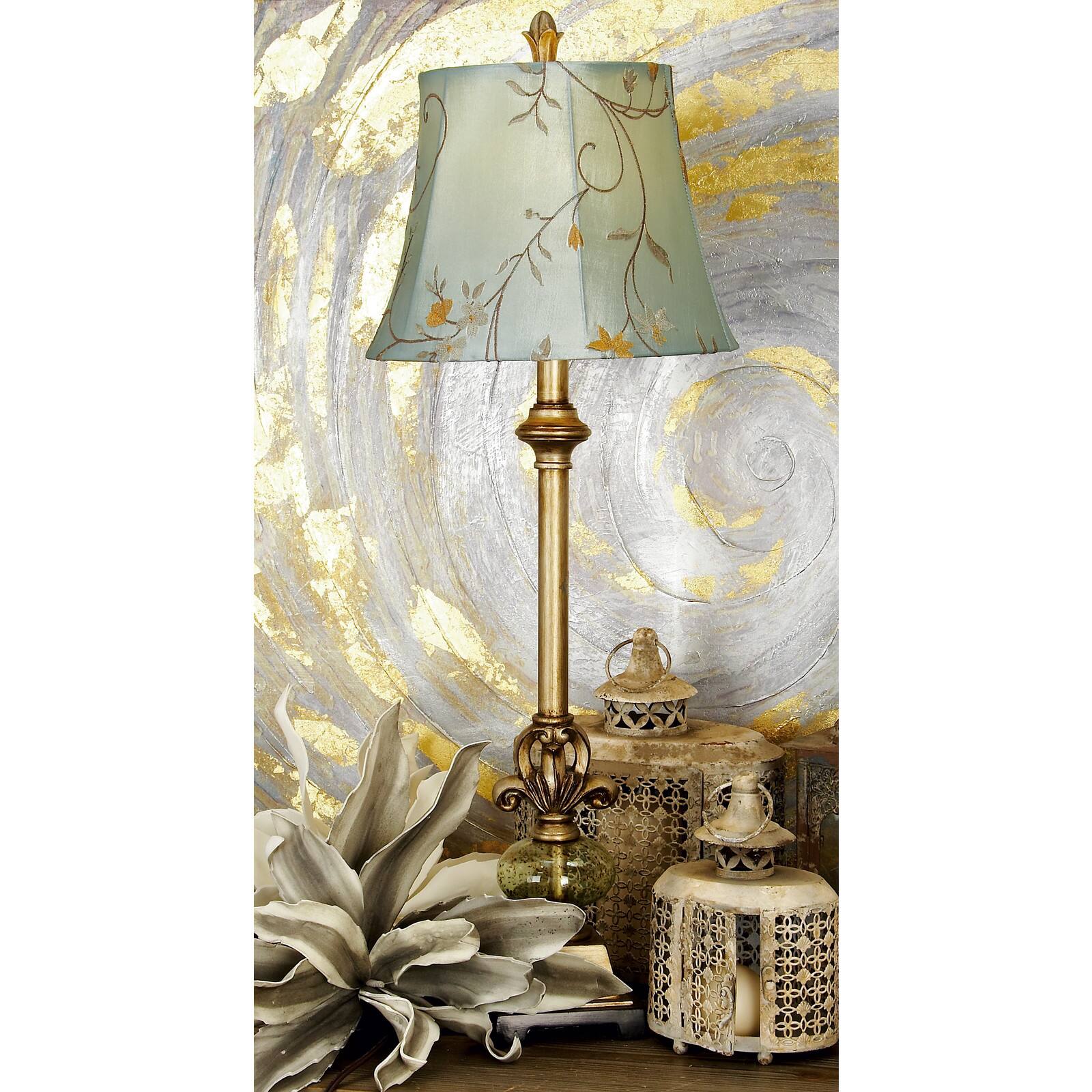32" Tuscan Gold Metal and Polystone Glass Ball Buffet Lamp
