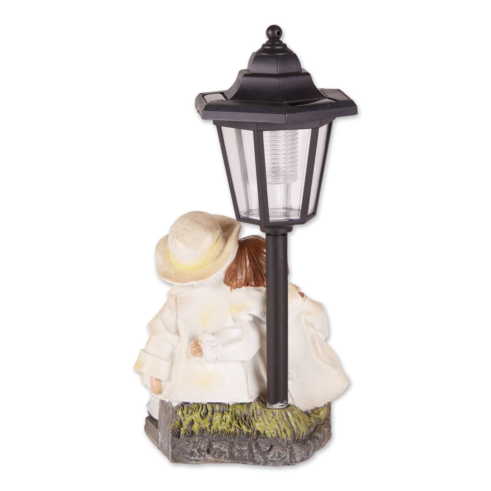 Couple with Solar Street Light Statue 8" x 6" x 12.75