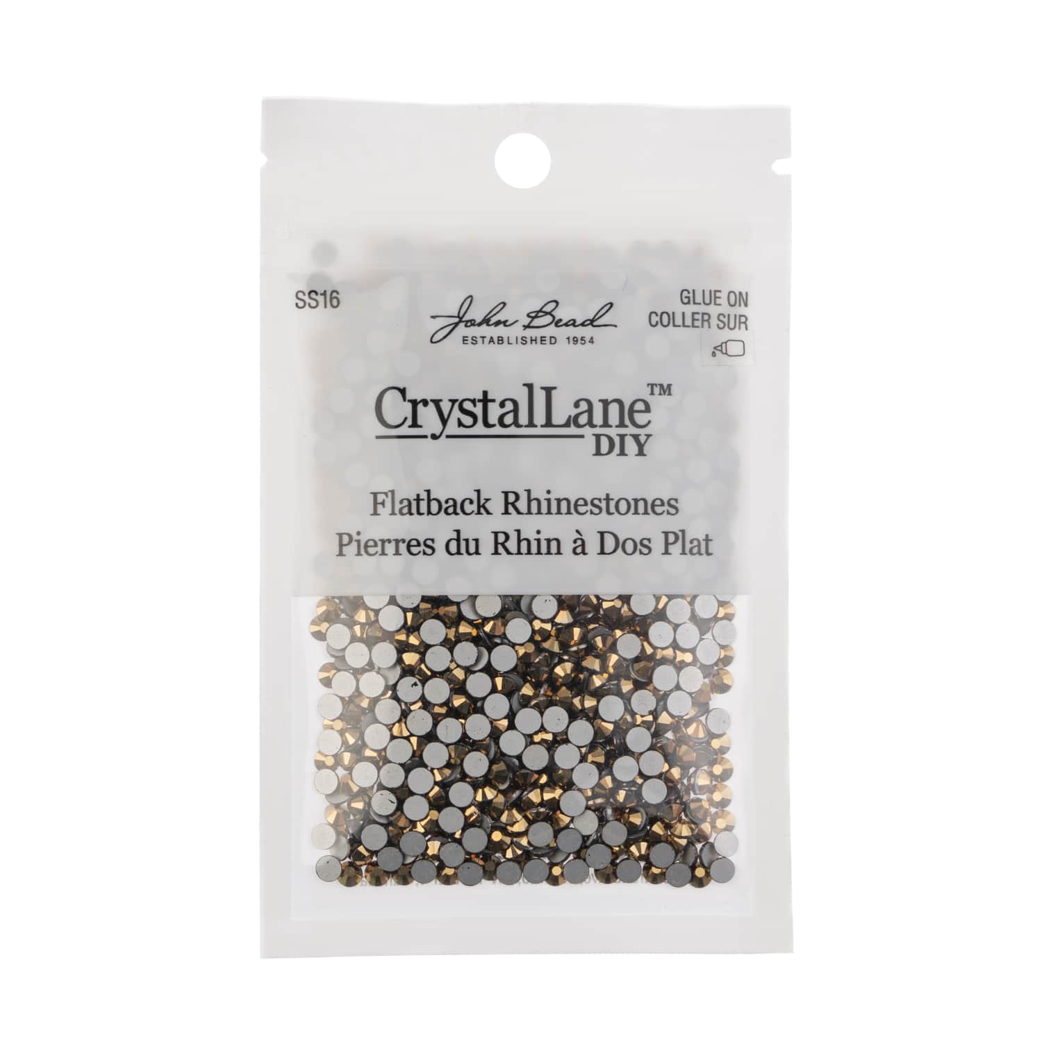 John Bead Crystal Lane SS16 Metallic Glass Round Flatback Rhinestones, 1,440ct