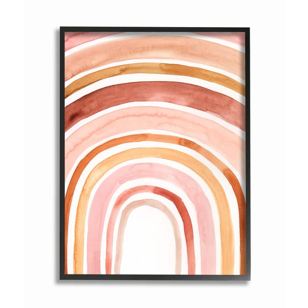 Stupell Industries Warm Red Shades of Abstract Arches Watercolor Framed Wall Art