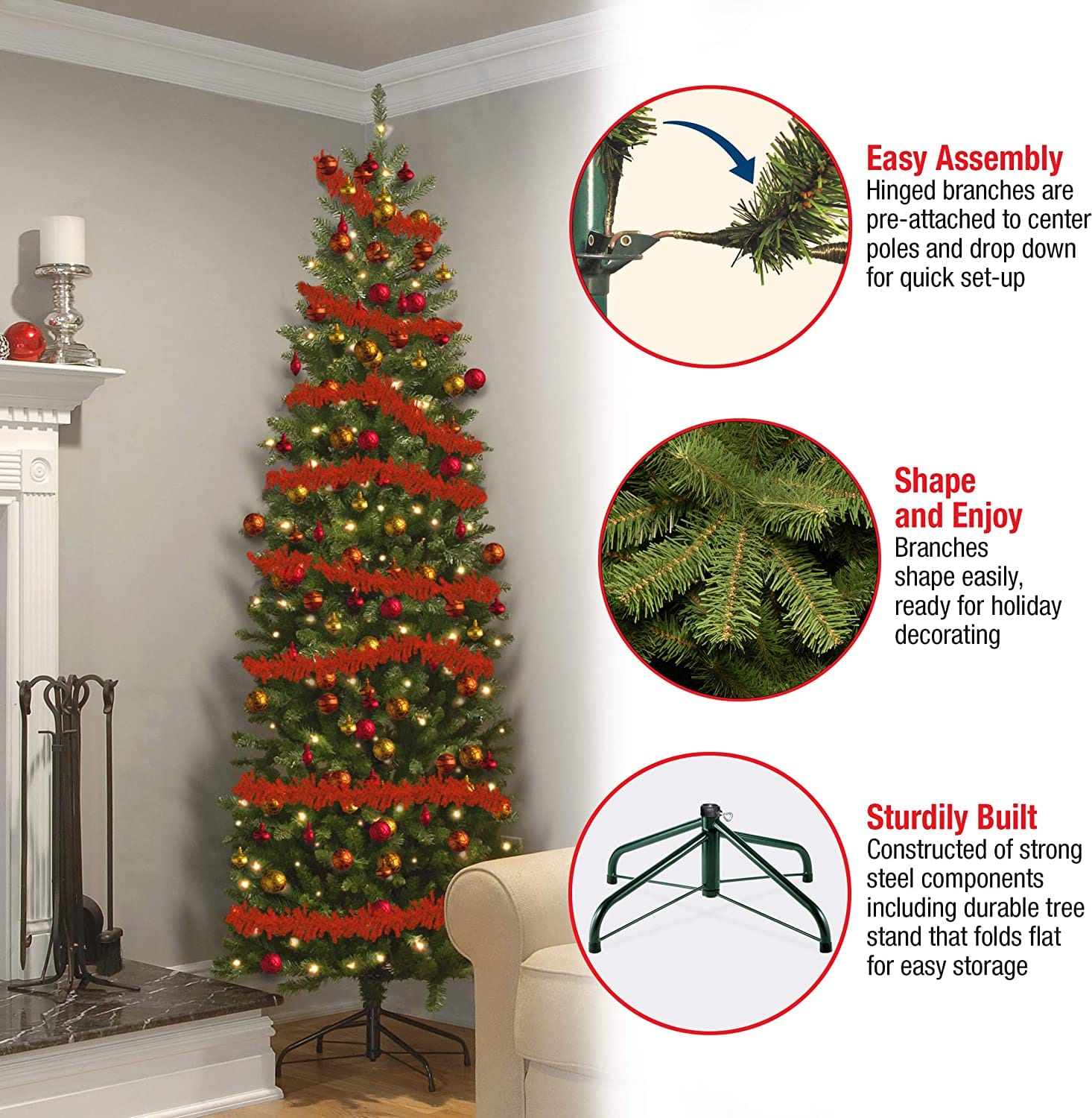 6ft. Pre-Lit Kingswood® Fir Artificial Christmas Tree, Clear Lights
