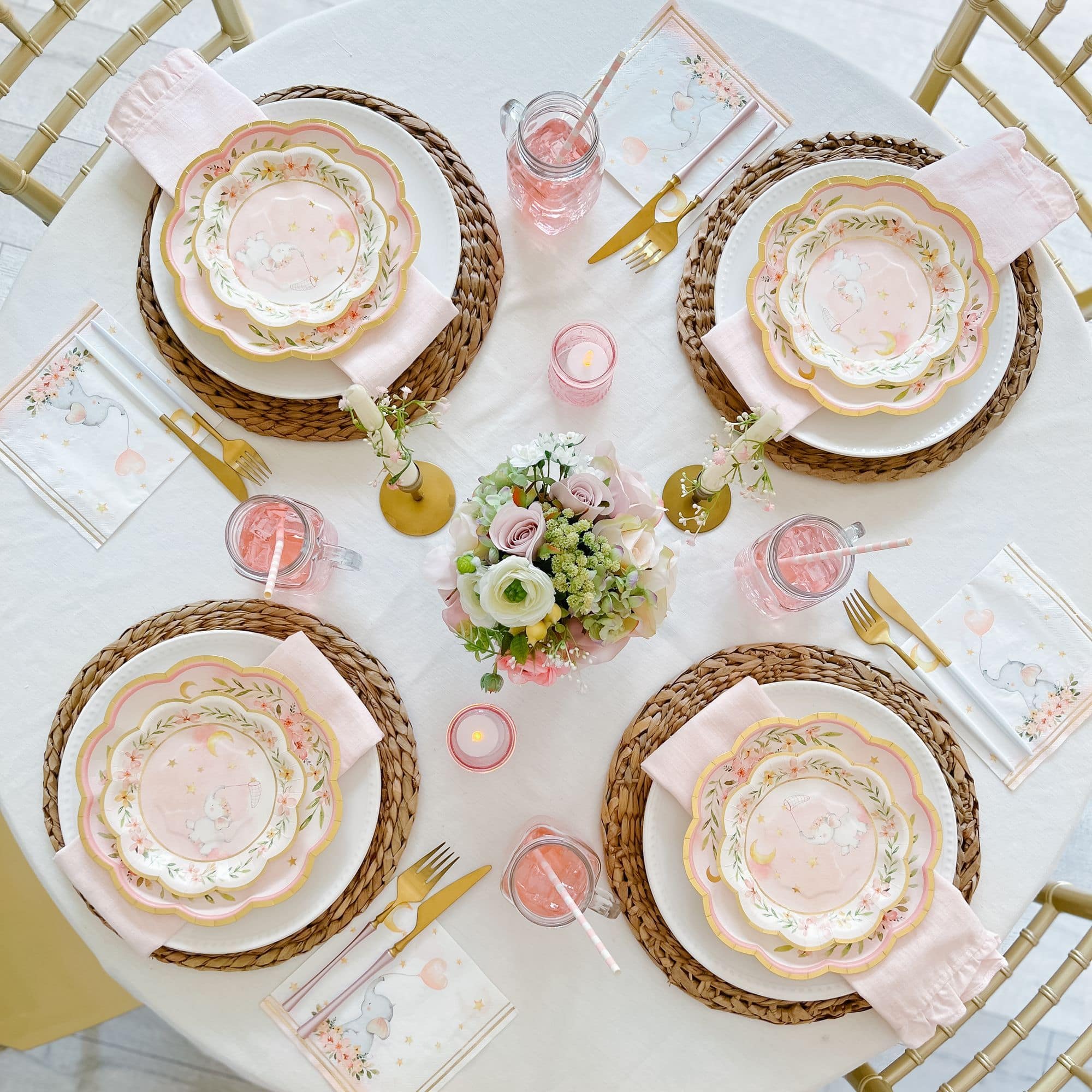 Kate Aspen® 9" Pink Elephant Baby Shower Premium Paper Plates, 16ct.