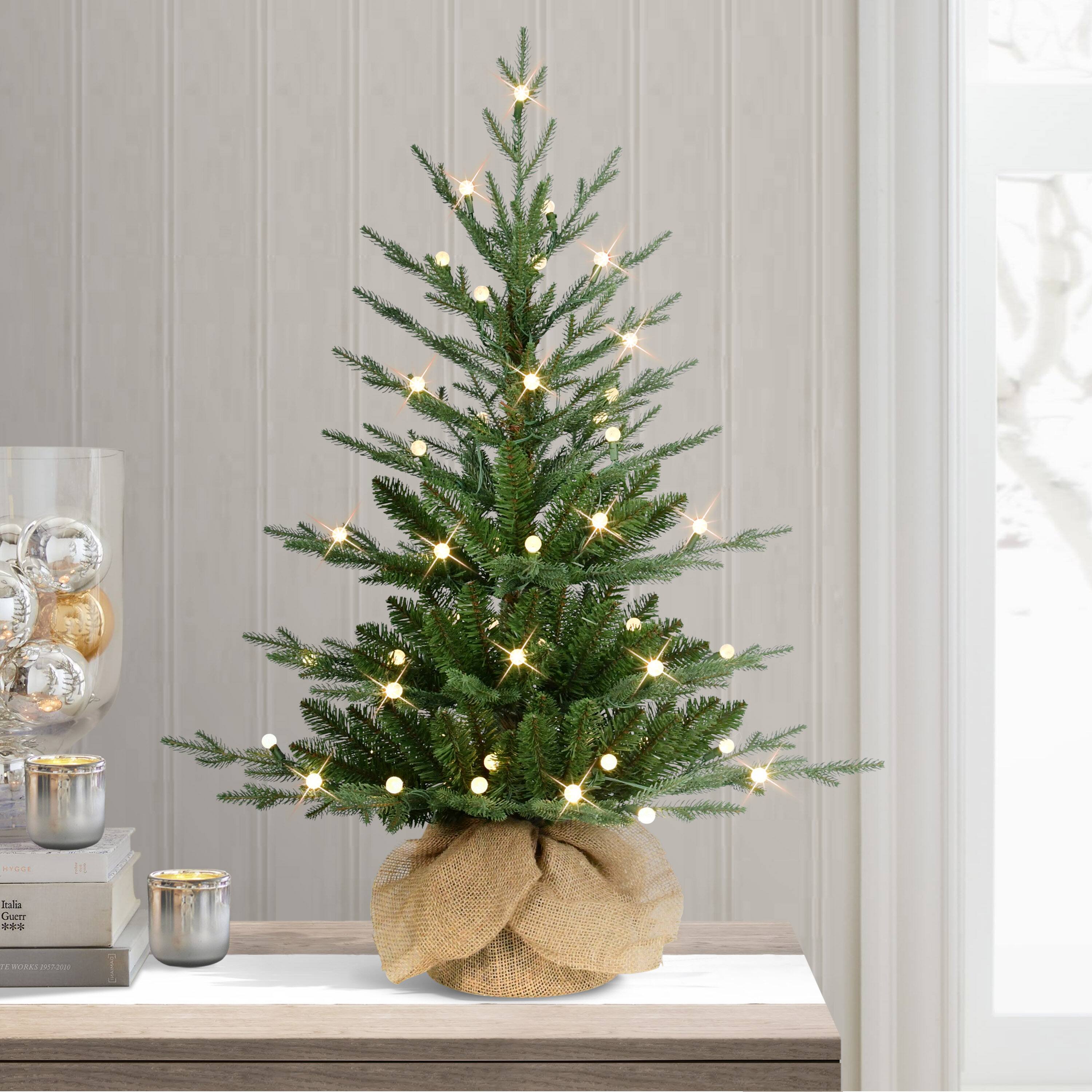 3ft. Pre-Lit Artificial Christmas Tree in Burlap Base