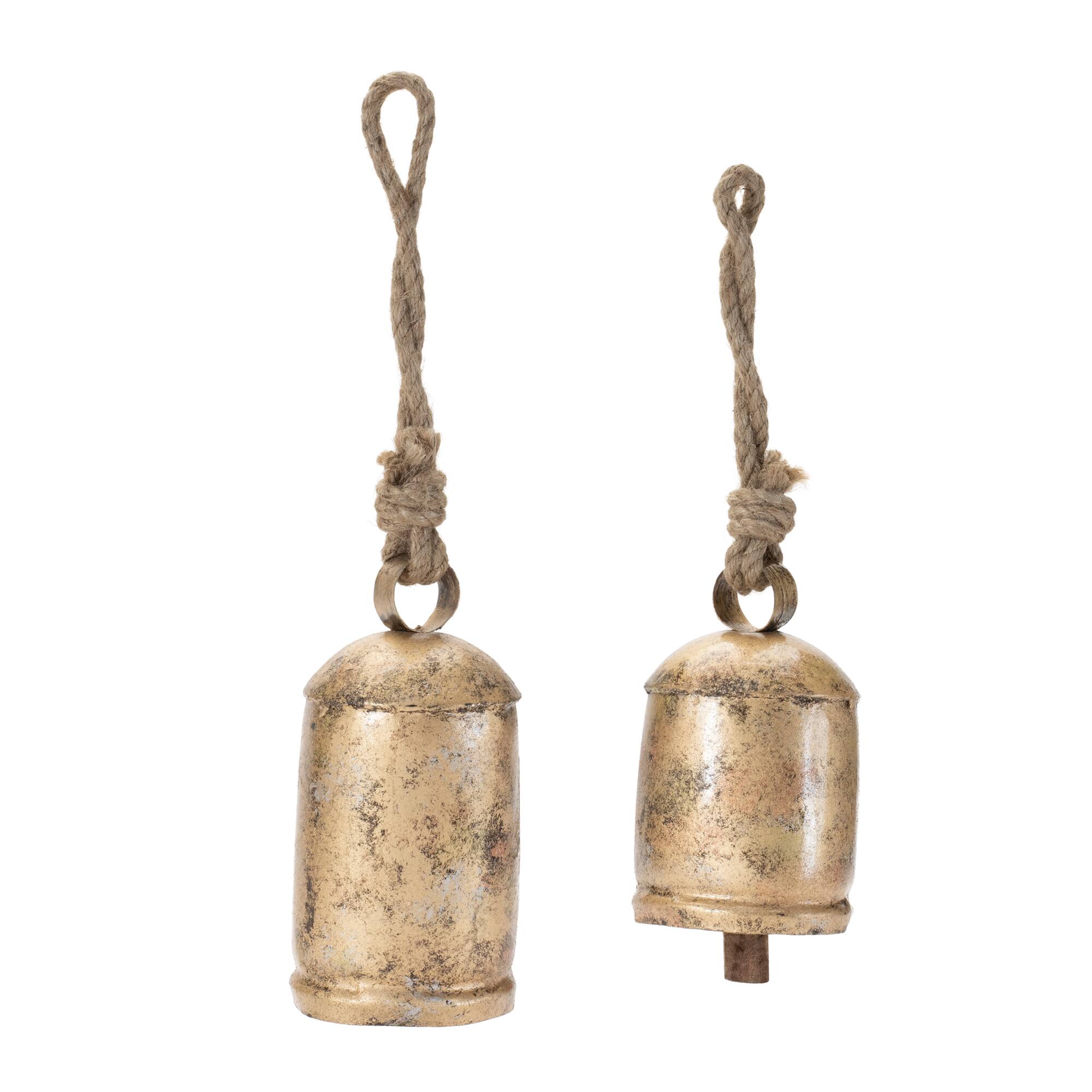 Melrose Distressed Metal Bell Ornaments Set