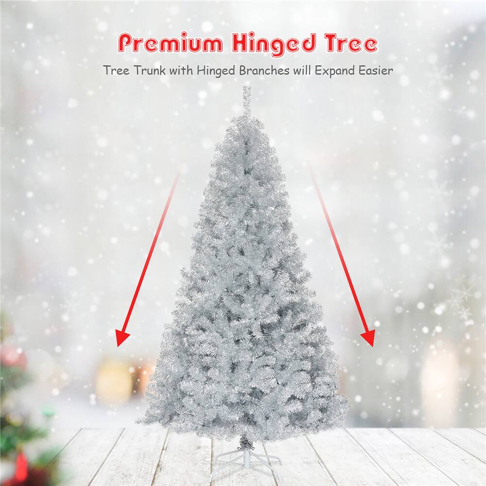 7.5ft. Unlit Silver Tinsel Artificial Christmas Tree