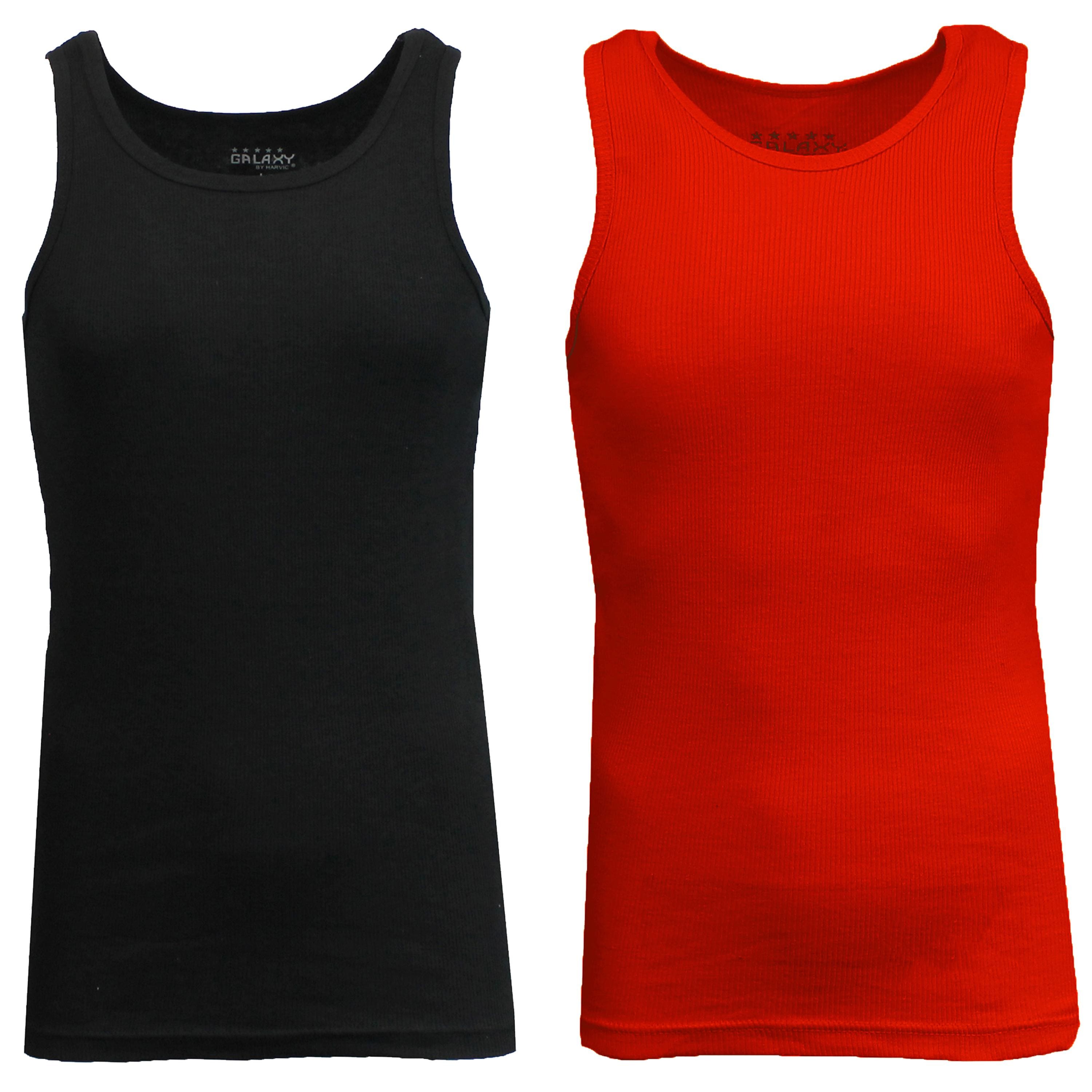 Galaxy By Harvic Famous Heavyweight Men’s Ribbed Tank Top 2 Pack