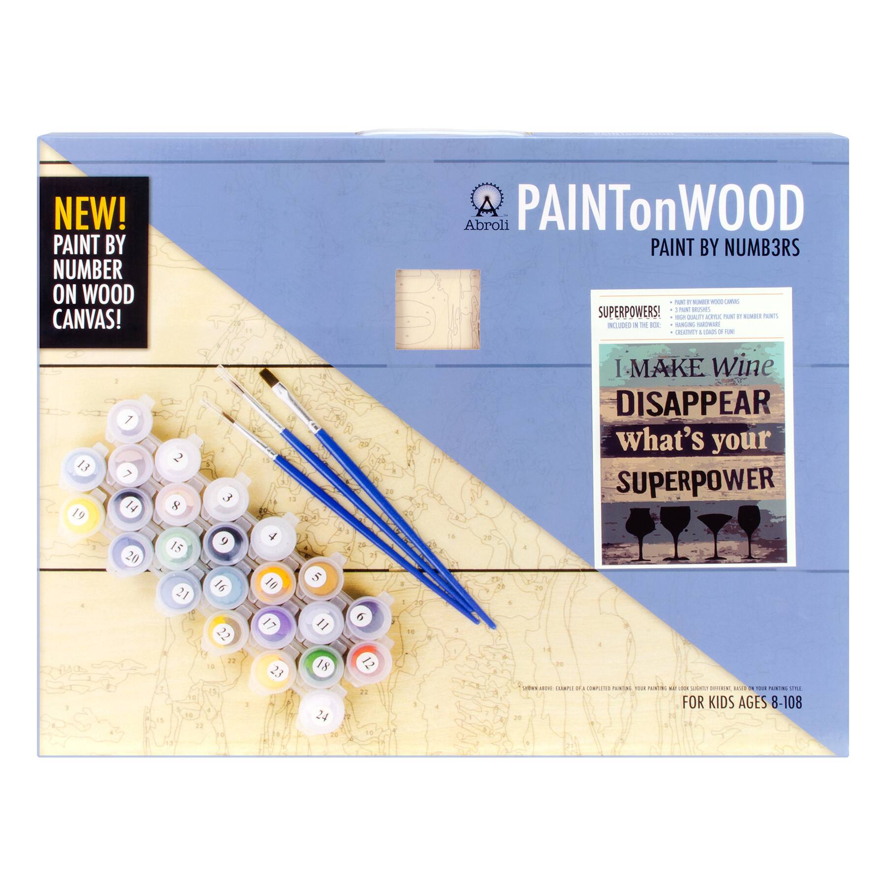 Abroli Large Superpower Paint On Wood by Number Kit