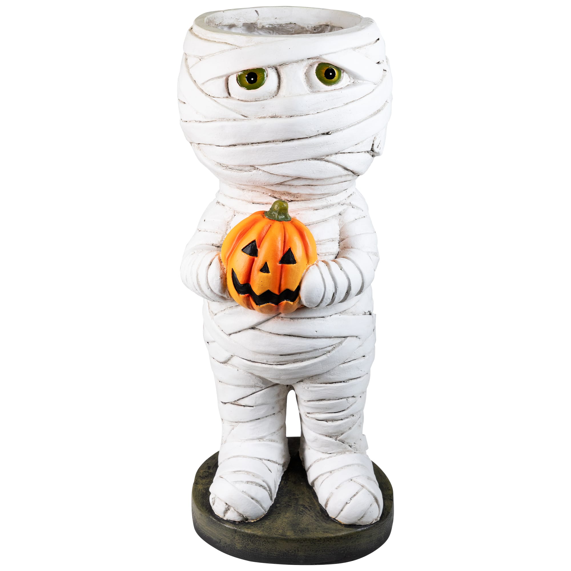 Northlight 19.5" Mummy Holding Jack-o'-Lantern Pumpkin Halloween Décor