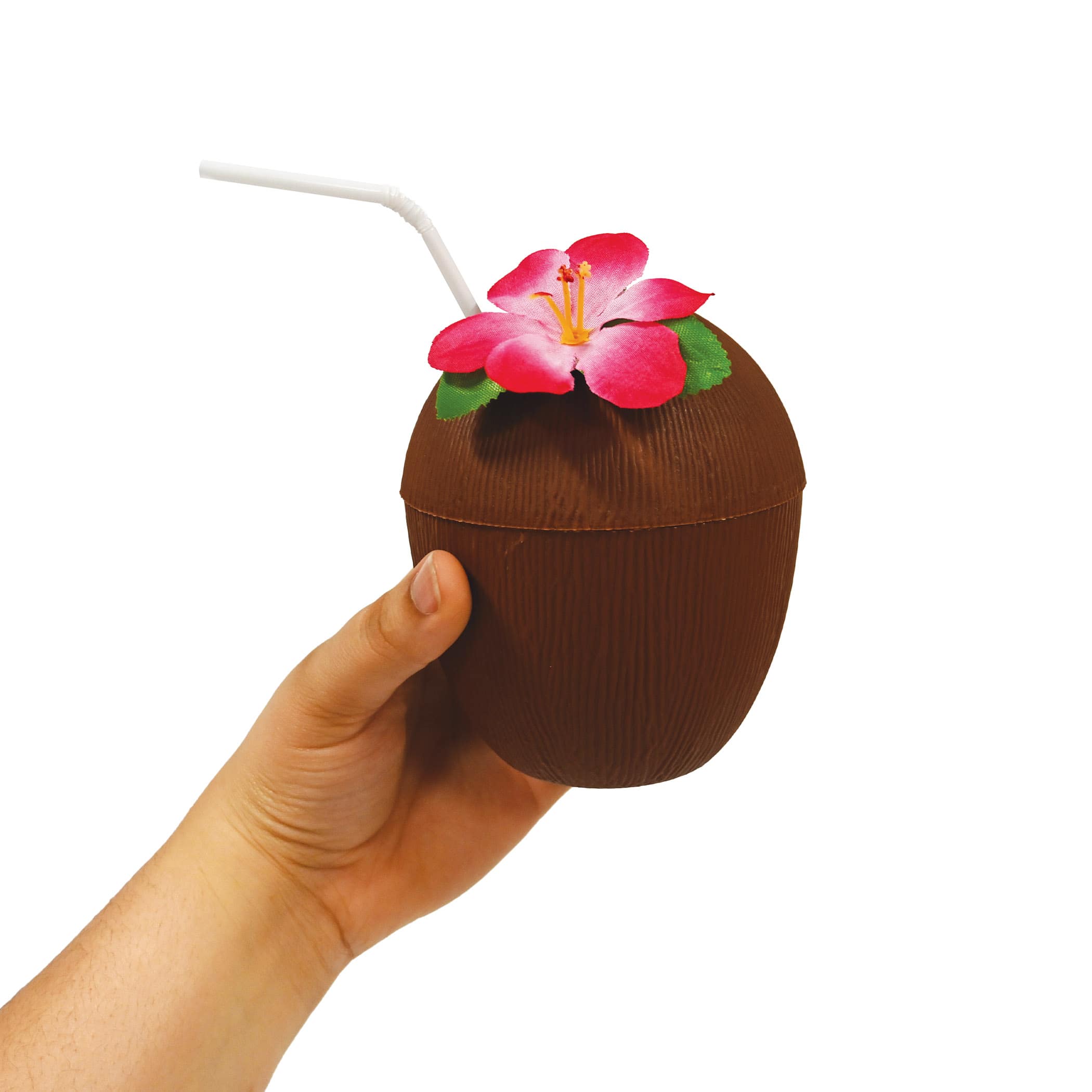 Beistle 16oz. Plastic Coconut Cups with Straws, 2ct.