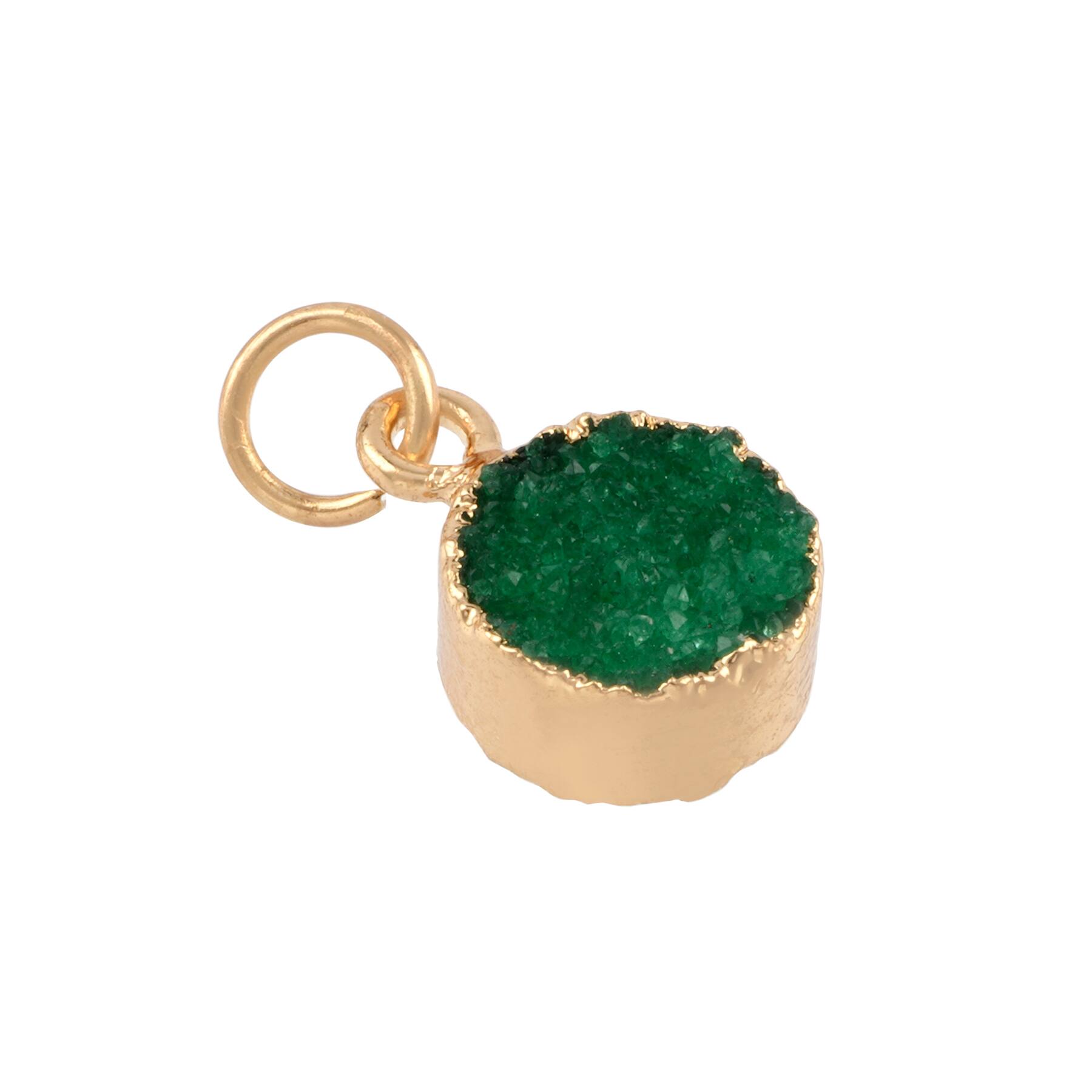 Round Green Dyed Quartz Charm by Bead Landing™