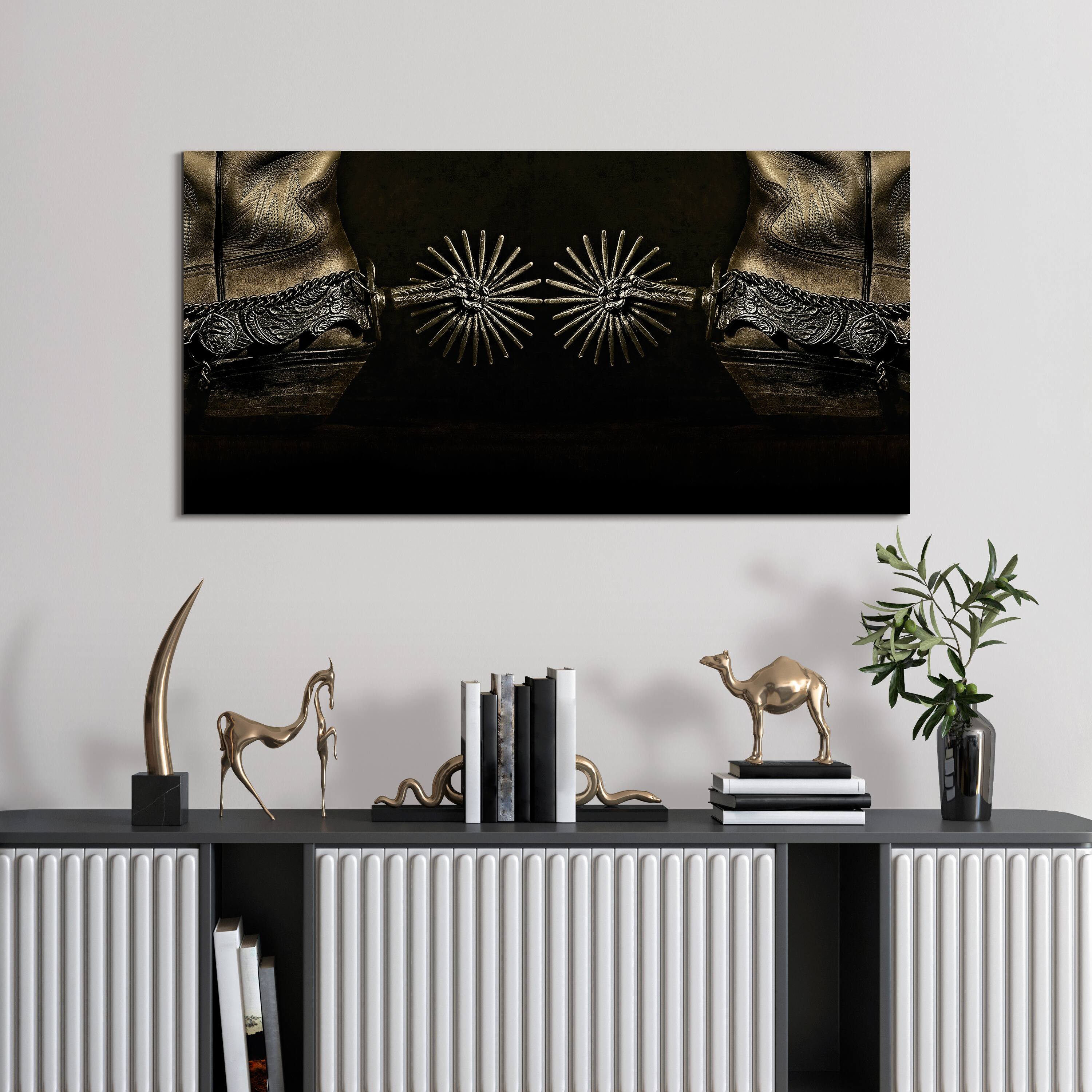 Empire Art Direct 48" x 24" Silver Spur Spiral Frameless Printed Tempered Glass Wall Art