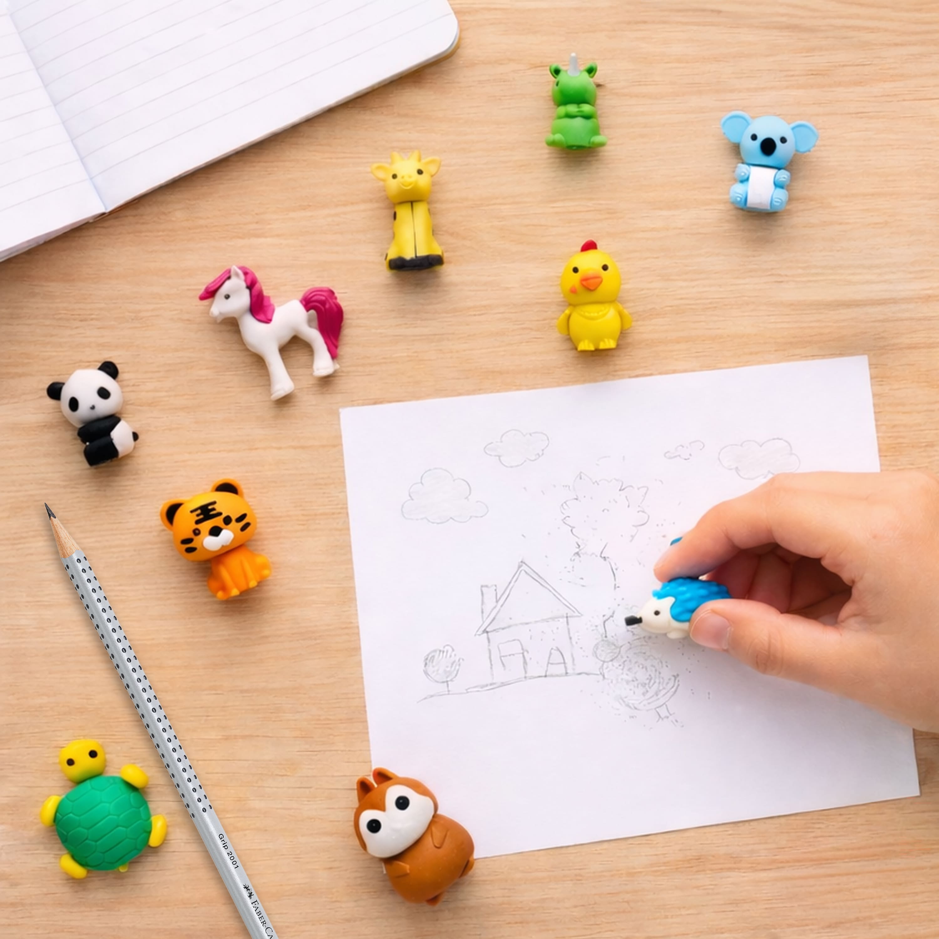 Faber-Castell® Desk Pets Animals Eraser Set