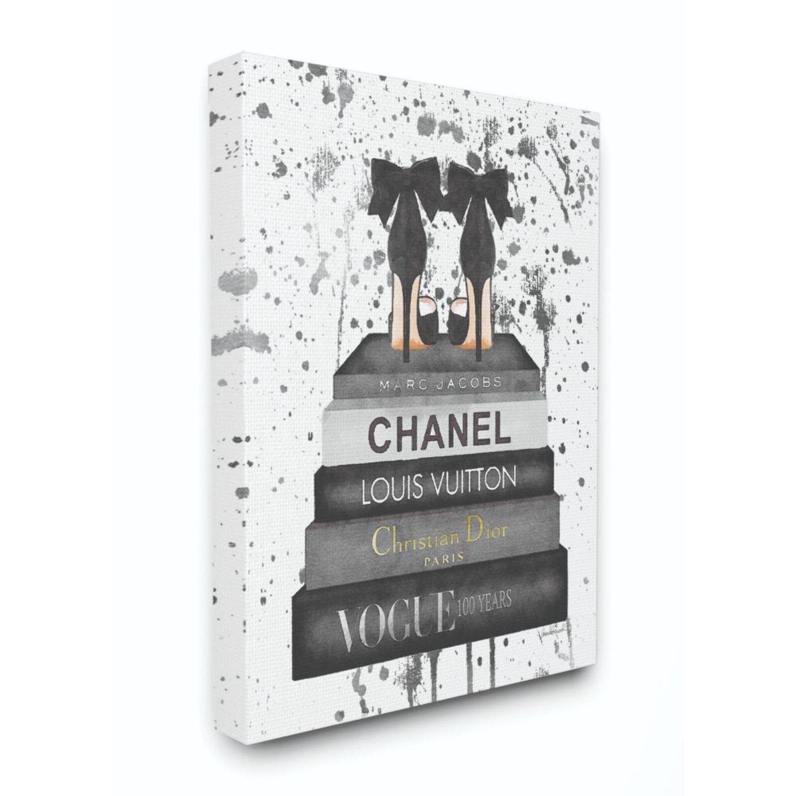 Stupell Industries Fashion Books & Gray Heels Canvas Wall Art