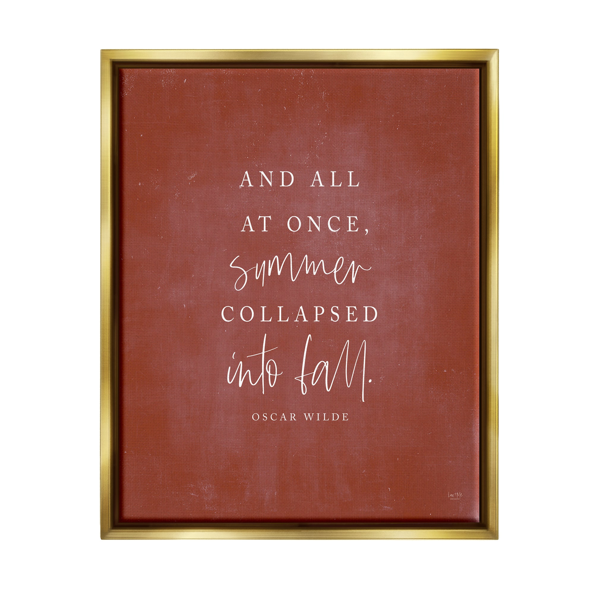 Stupell Industries Oscar Wilde Fall Quote Framed Floater Canvas Wall Art