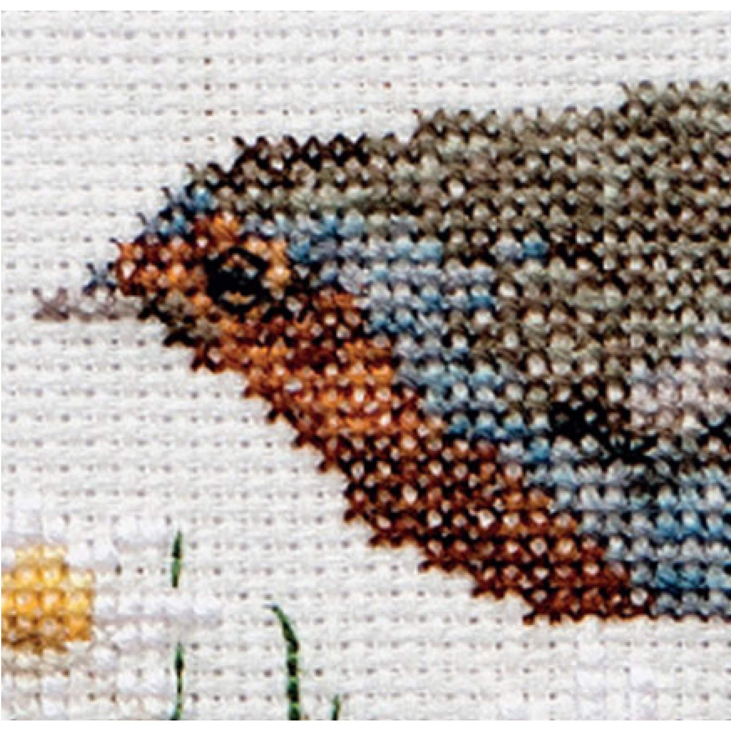 Thea Gouverneur Since 1959® Summer Robin & Daisies Counted Cross Stitch Kit