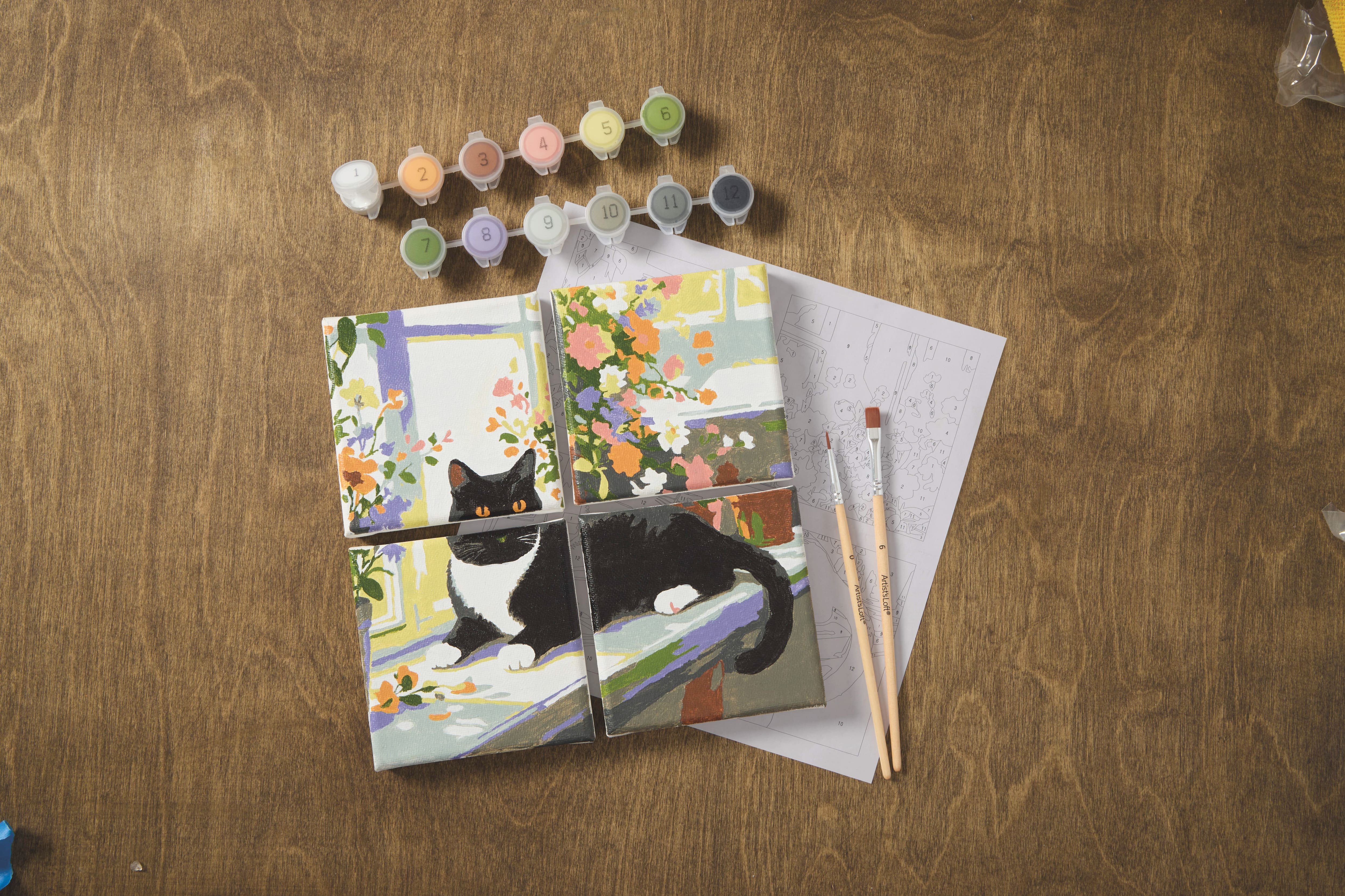 Tuxedo Cat Paint-by-Number Gallery Mini Kit by Artist's Loft®