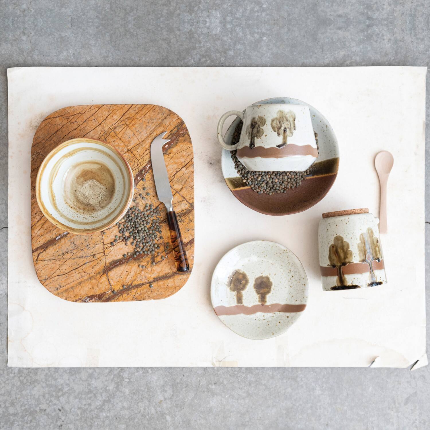 Hello Honey® 5.25" Two-Tone Painted Designs Stoneware Bowls Set