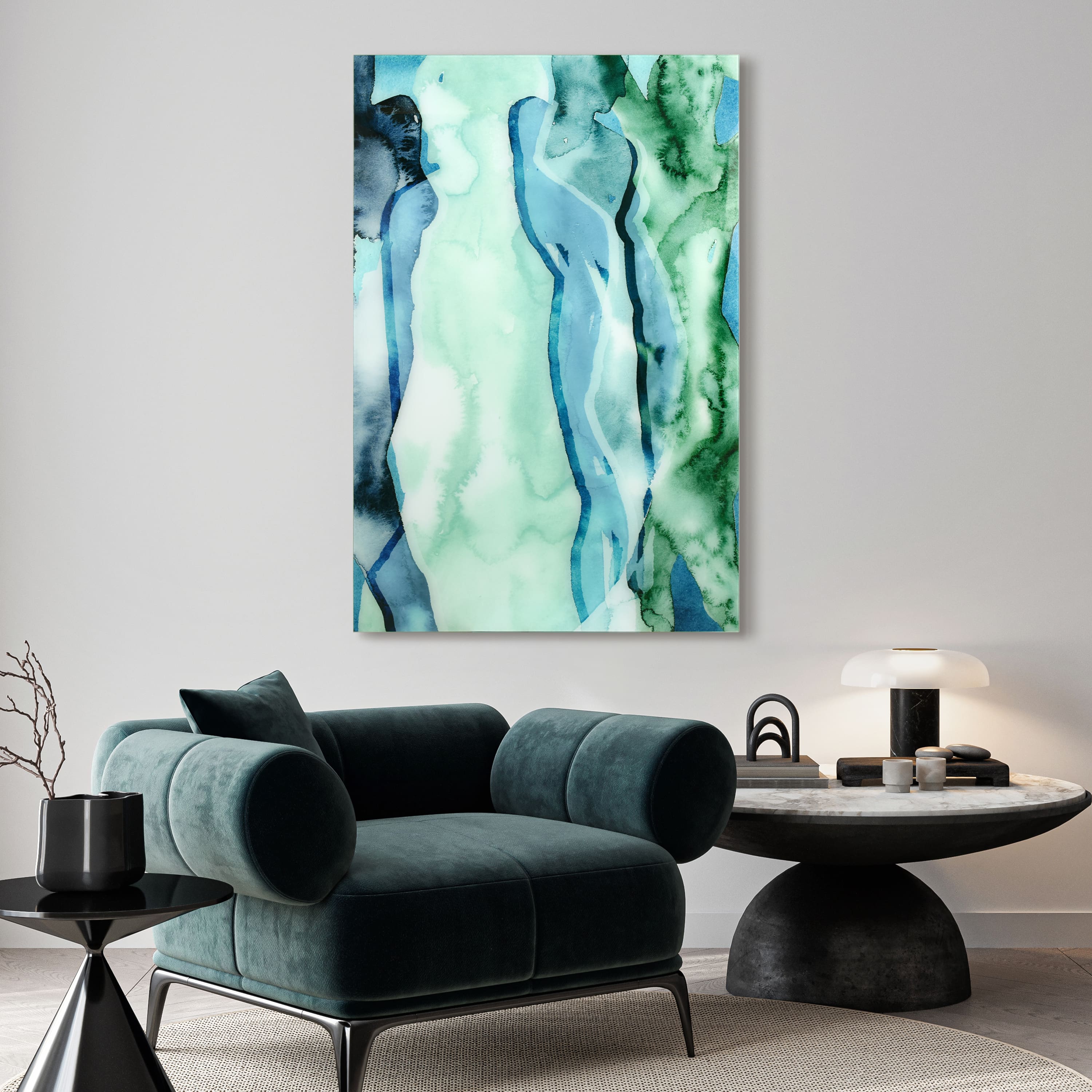 Empire Art Direct 48" x 32" Water Women I Frameless Free Floating Tempered Glass Wall Art