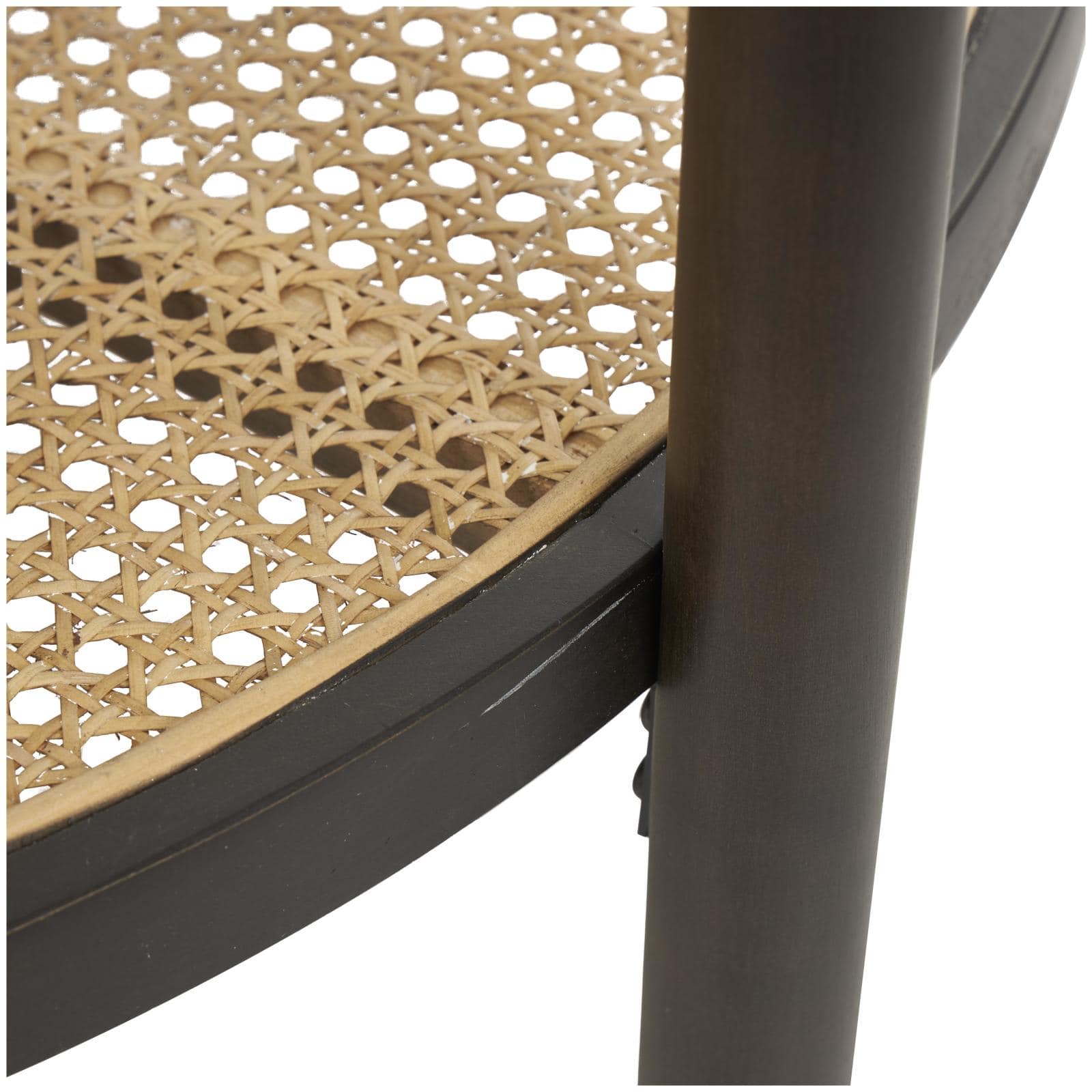 34" Brown Rattan Coffee Table with Pressed Tempered Glass Top