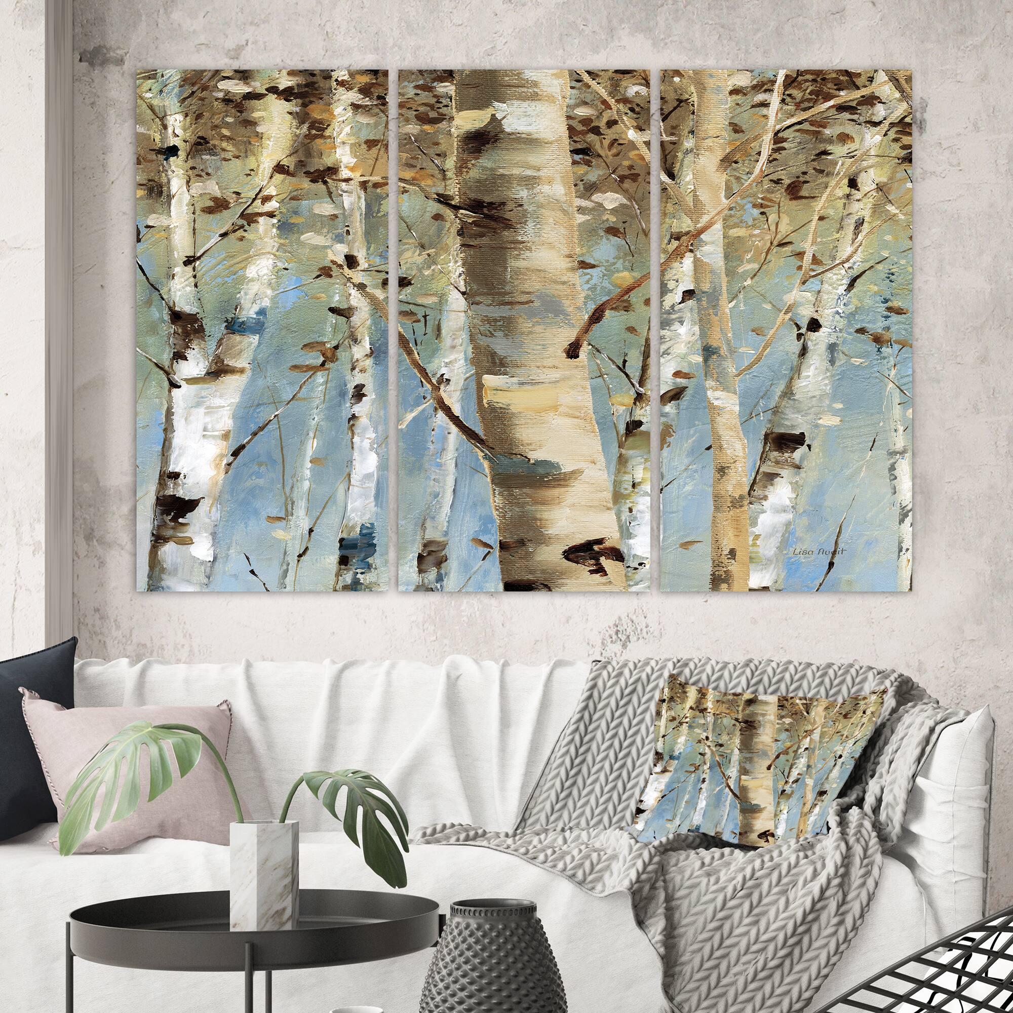 Designart - White Birch Forest II - Modern Farmhouse Premium Canvas Wall Art
