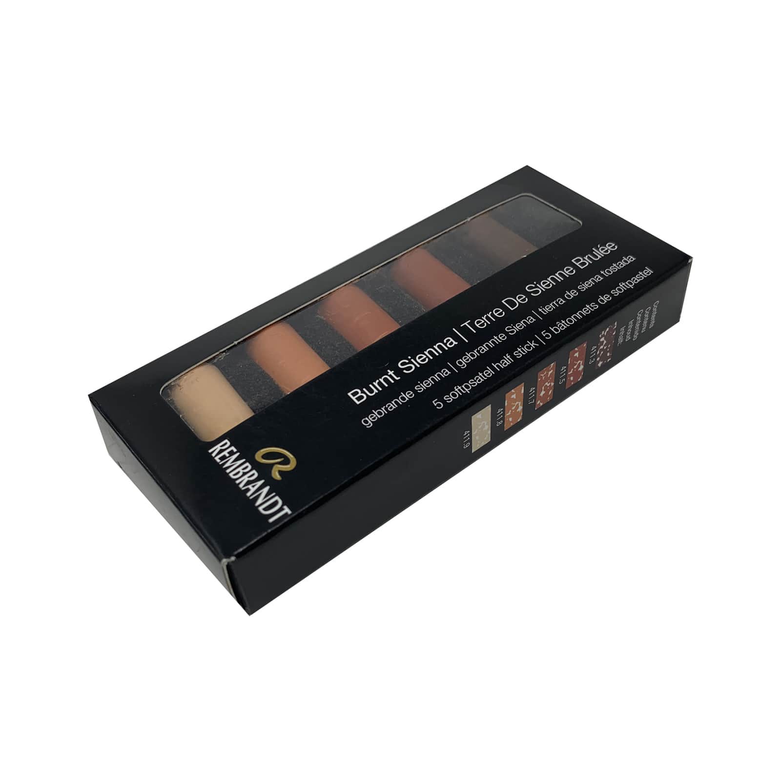 Rembrandt 5 Color Burnt Sienna Half Stick Soft Pastel Set