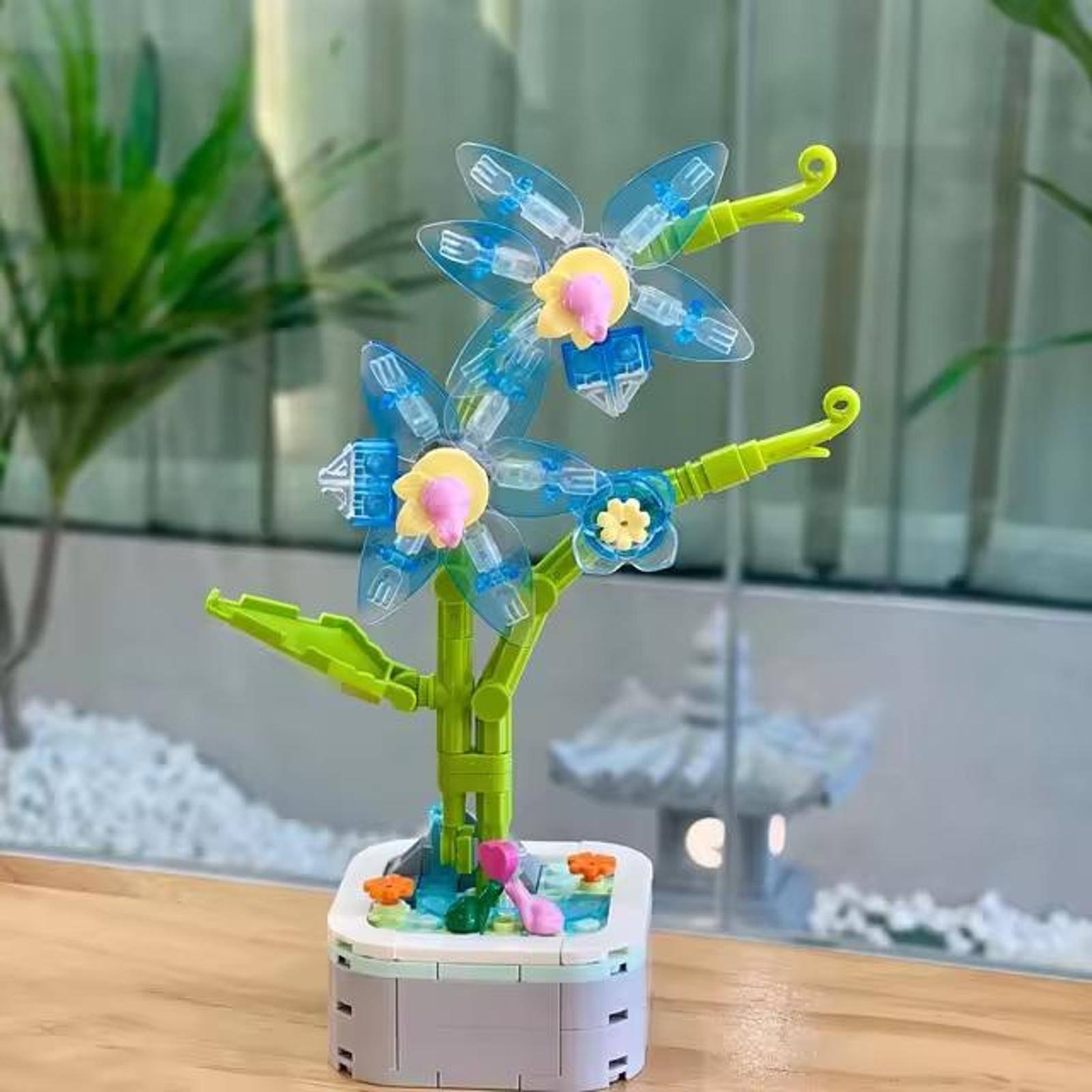 Wizardi Cymbidium Potted Flower Building Bricks Set