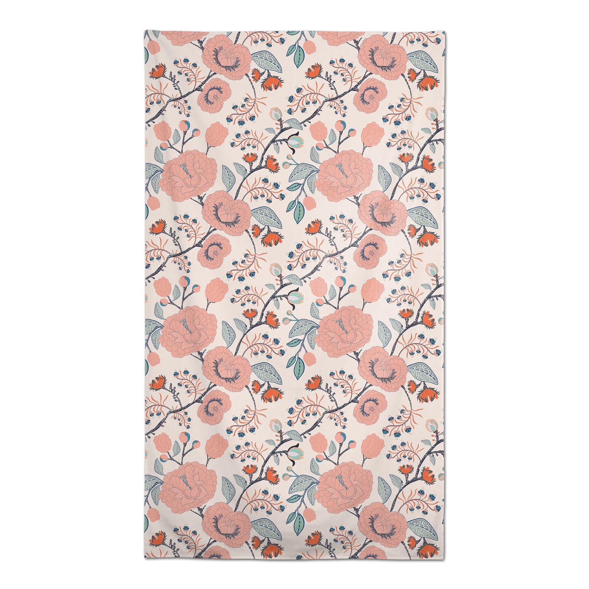 Pink Navy Floral Tablecloth
