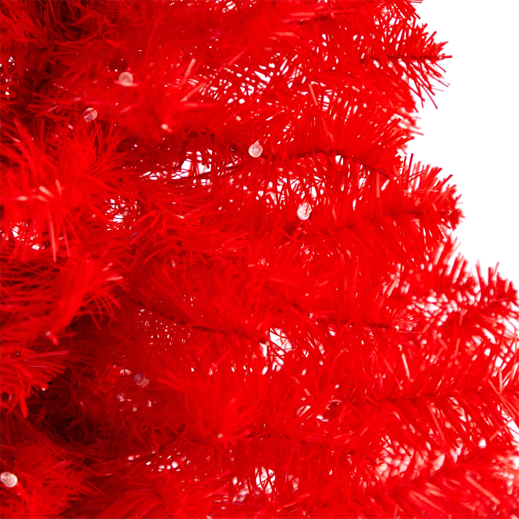 3ft. Pre-Lit Red Artificial Christmas Tree, Warm White LED Lights