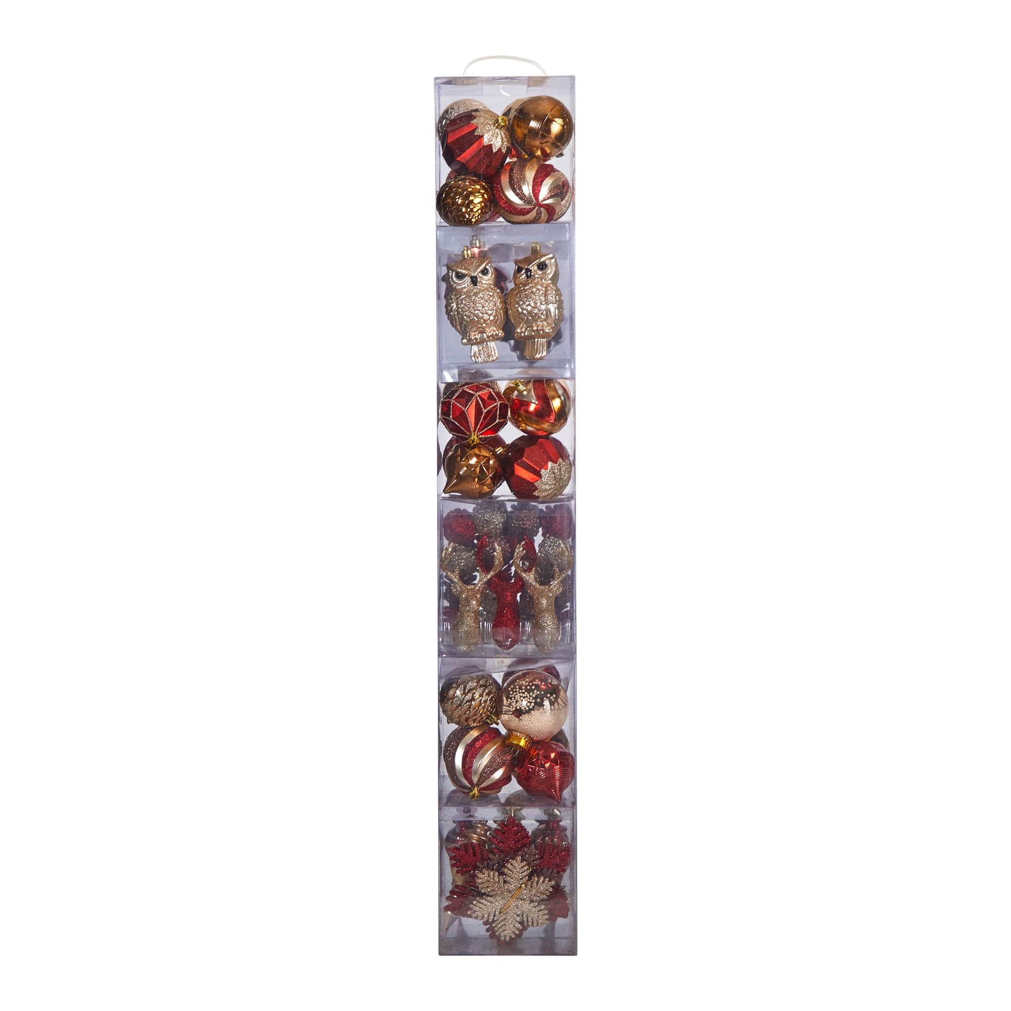 52ct. Holiday Deluxe Shatterproof Christmas Tree Ornament Box Set