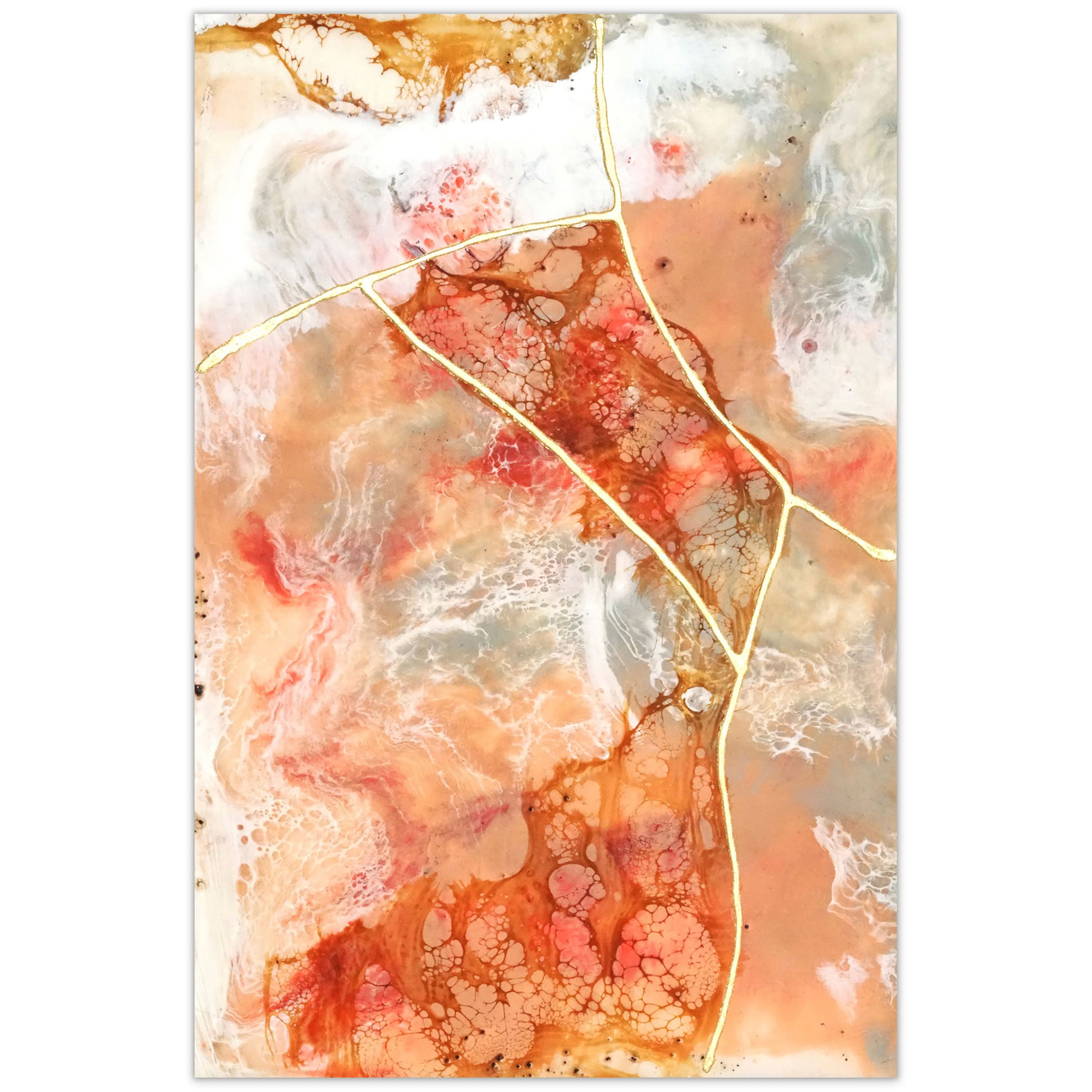 Empire Art Direct 48" x 32" Coral Lace I Frameless Free Floating Printed Tempered Glass Wall Art