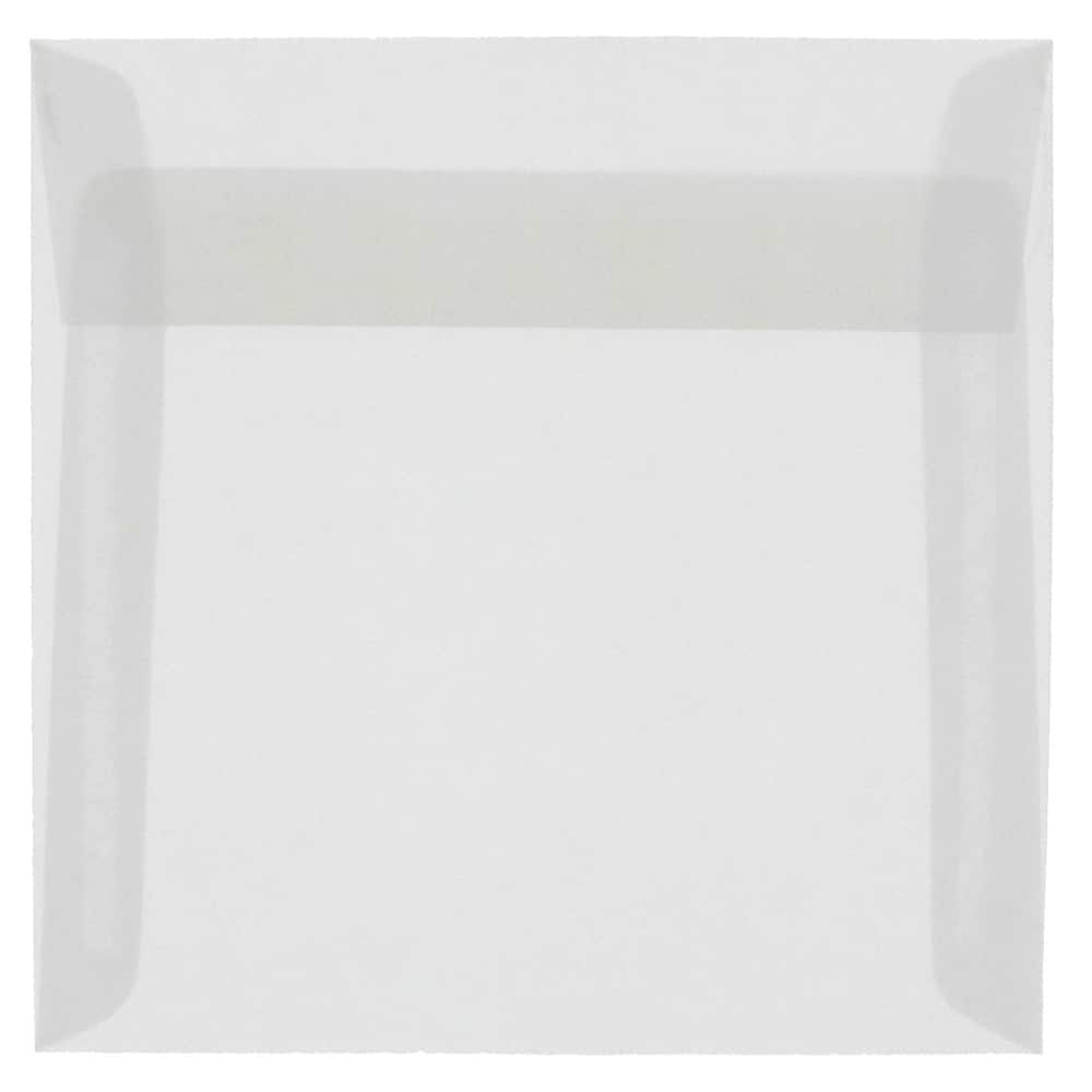 JAM Paper 9.5" x 9.5" Clear Square Translucent Vellum Envelopes, 25ct.