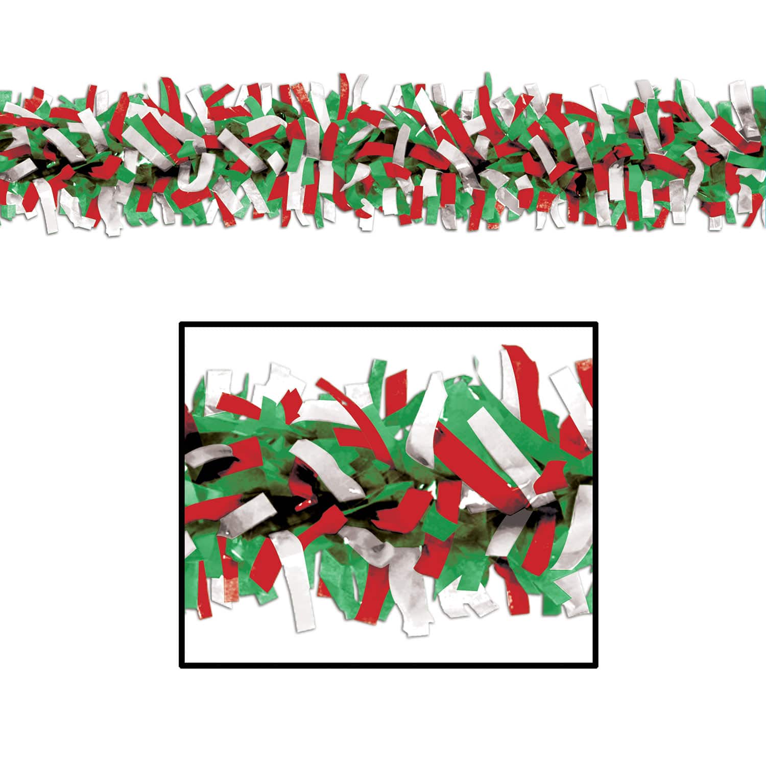 Beistle 25ft. Red, White & Green Tissue Festooning, 2ct.