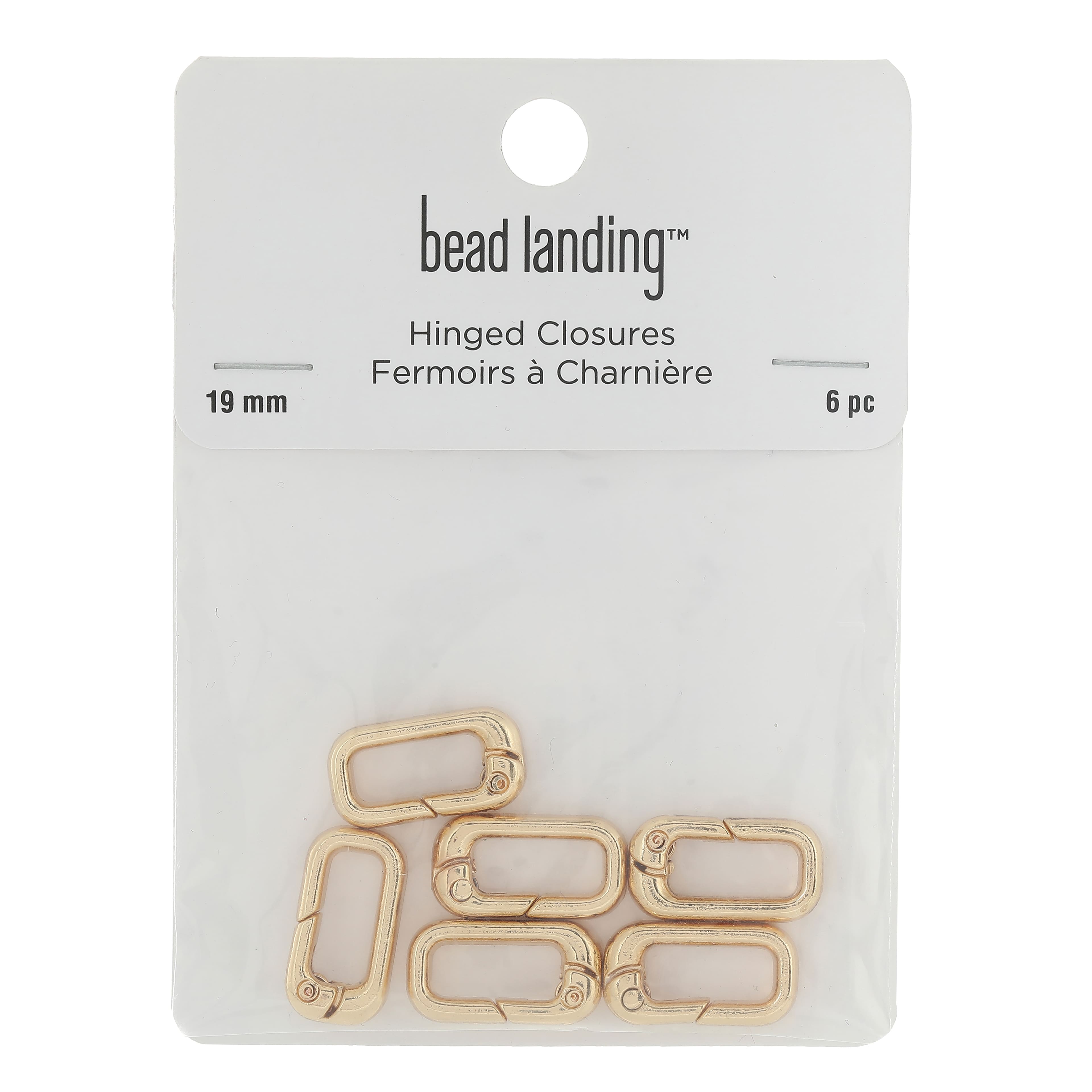 12 Packs: 6 ct. (72 total) 19mm Metal Rectangle Hinged Closures by Bead Landing™