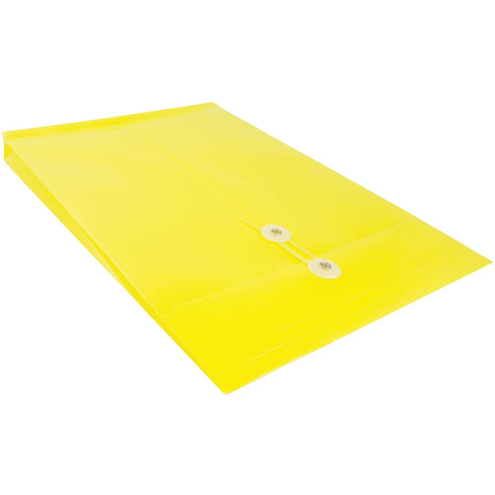 JAM Paper Legal Size Plastic Envelopes with Button & String Tie Closure, 12ct.