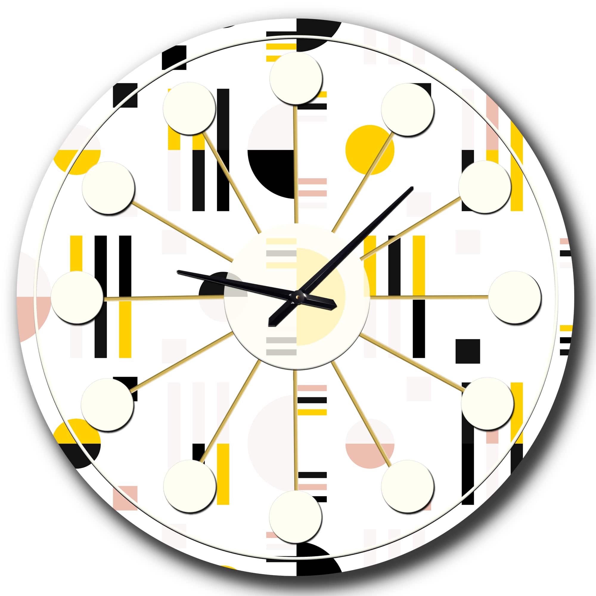 Designart 'Retro Geometric Design X Mid-Century Modern Wall Clock