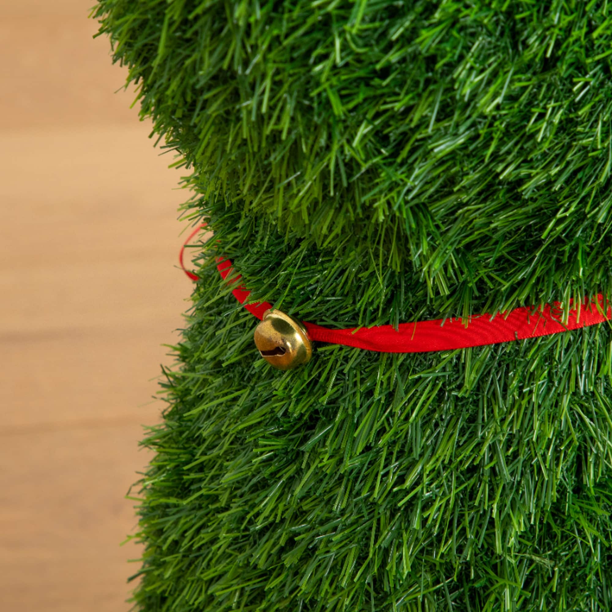 Nearly Natural 2ft. Green UV Resistant Artificial Christmas Grass Garden Plush Topiary Reindeer